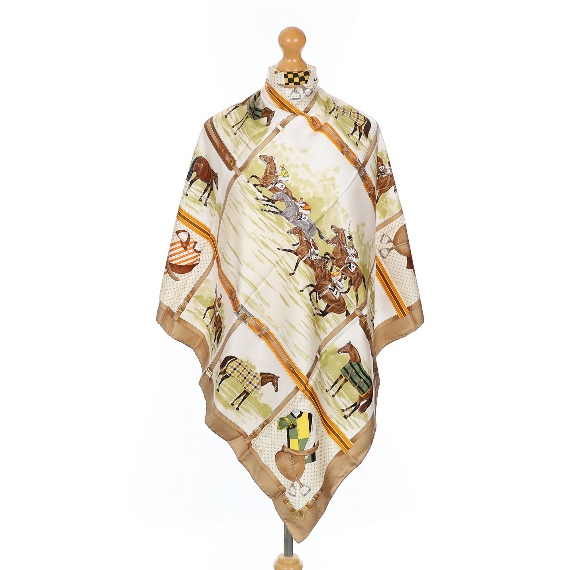 Brand New Gucci Equestrian Vintage Silk Scarf
