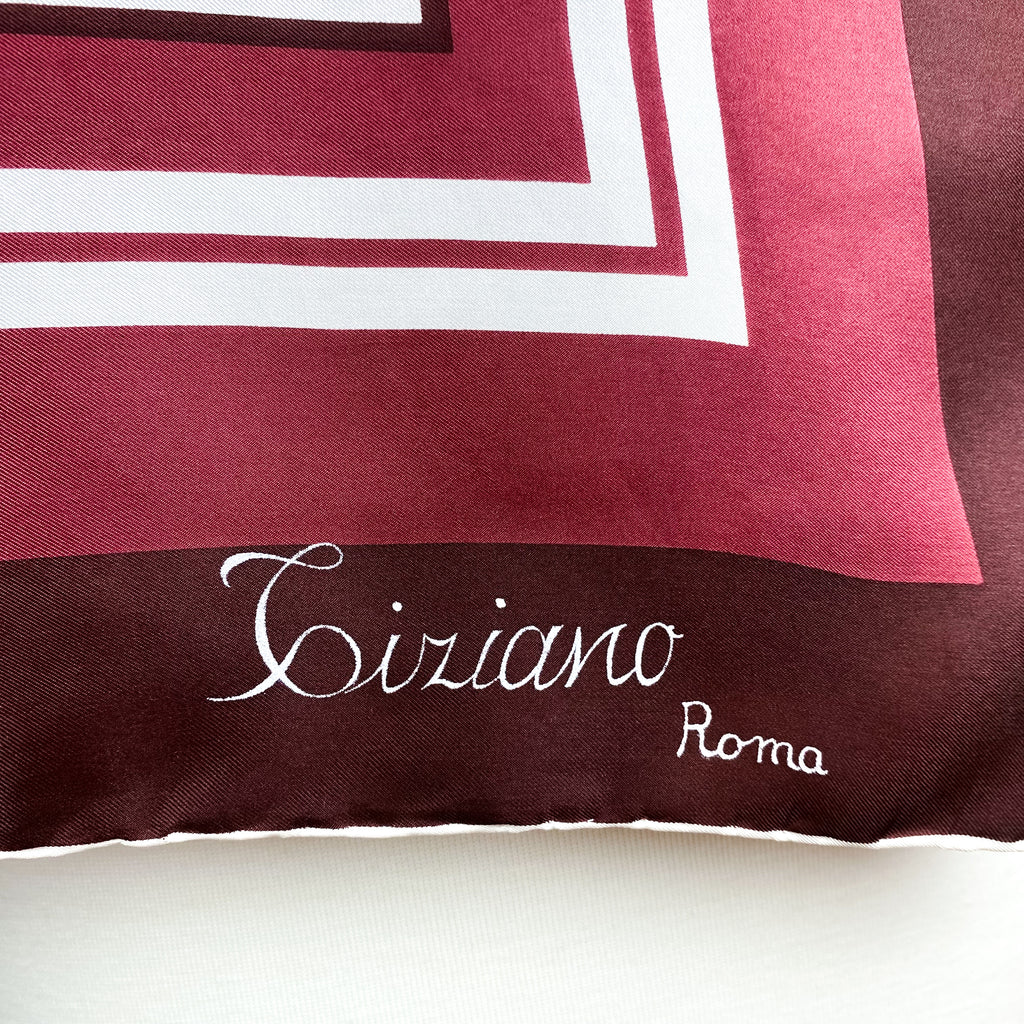 1979s Tiziano Roma Italian Vintage Silk Scarf