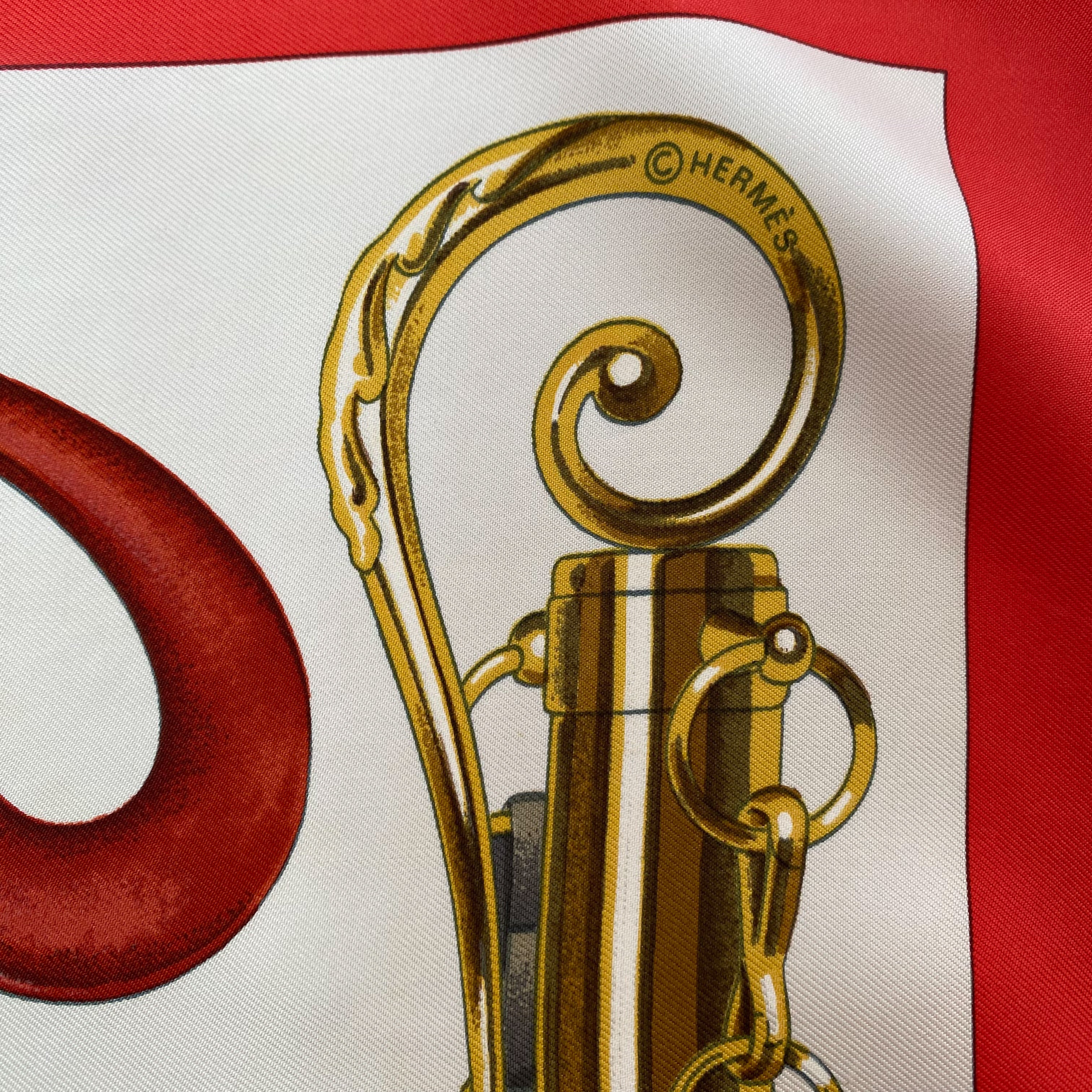 Boxed Hermes Attelage en Arbalete Vintage Silk Scarf