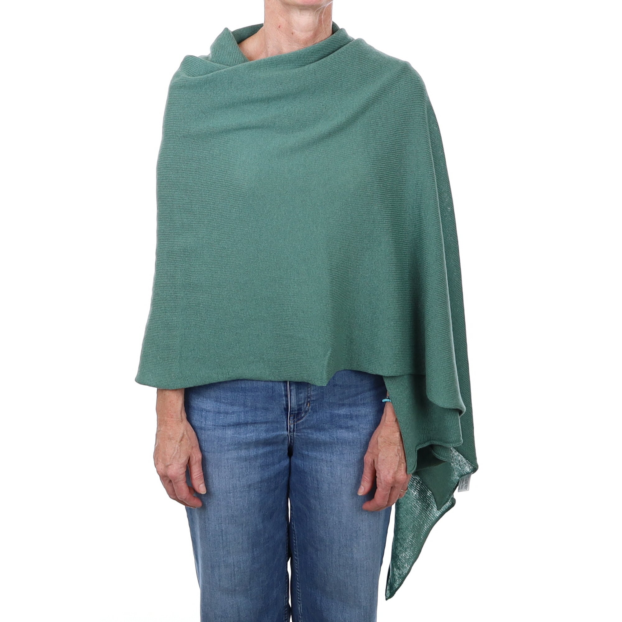 Brand New Scottish Sea Green Oversized Gauzy Cashmere Wrap