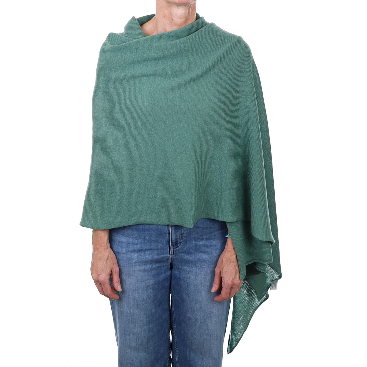 Brand New Scottish Sea Green Oversized Gauzy Cashmere Wrap
