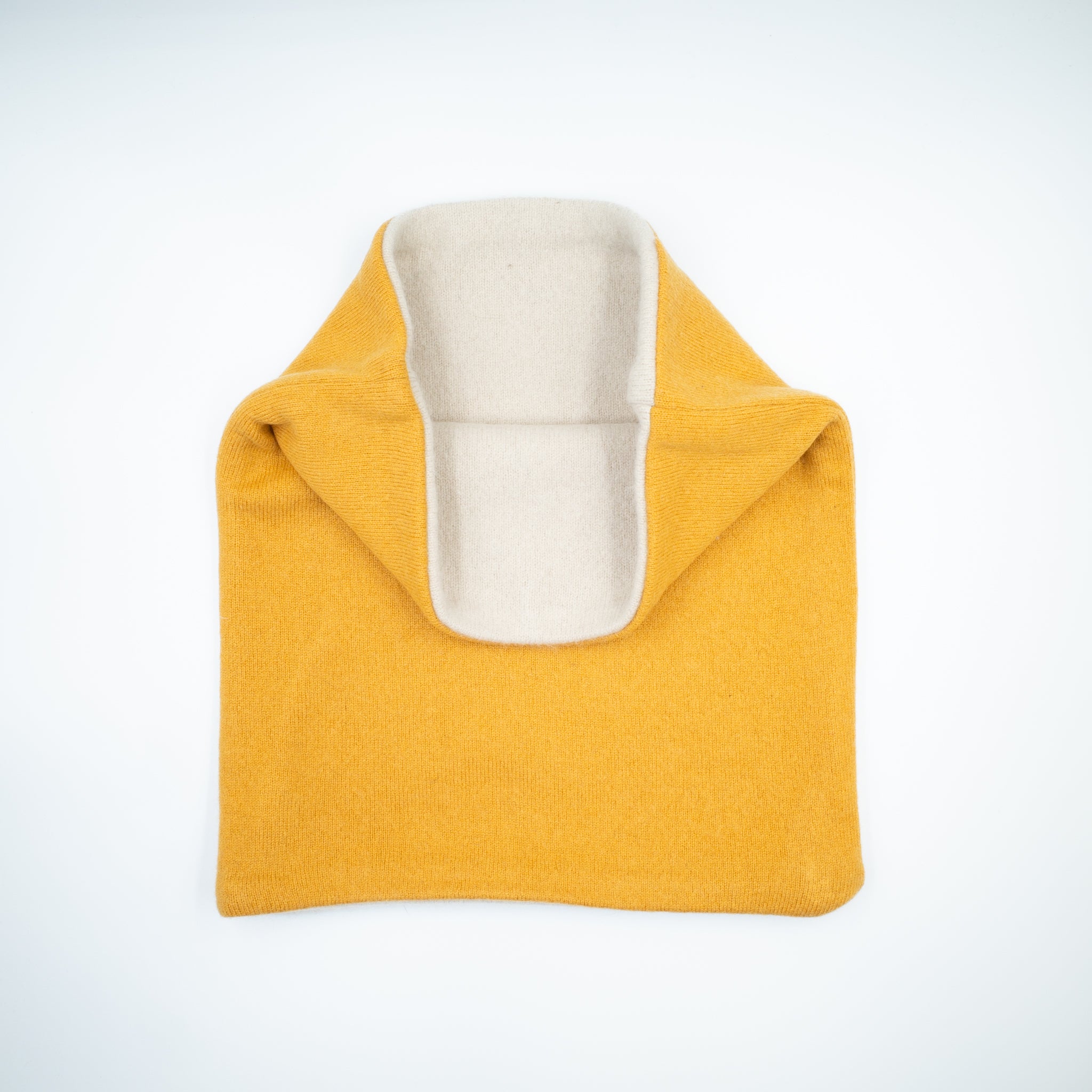 Mustard and Pale Biscuit Luxury Double Layered Snood