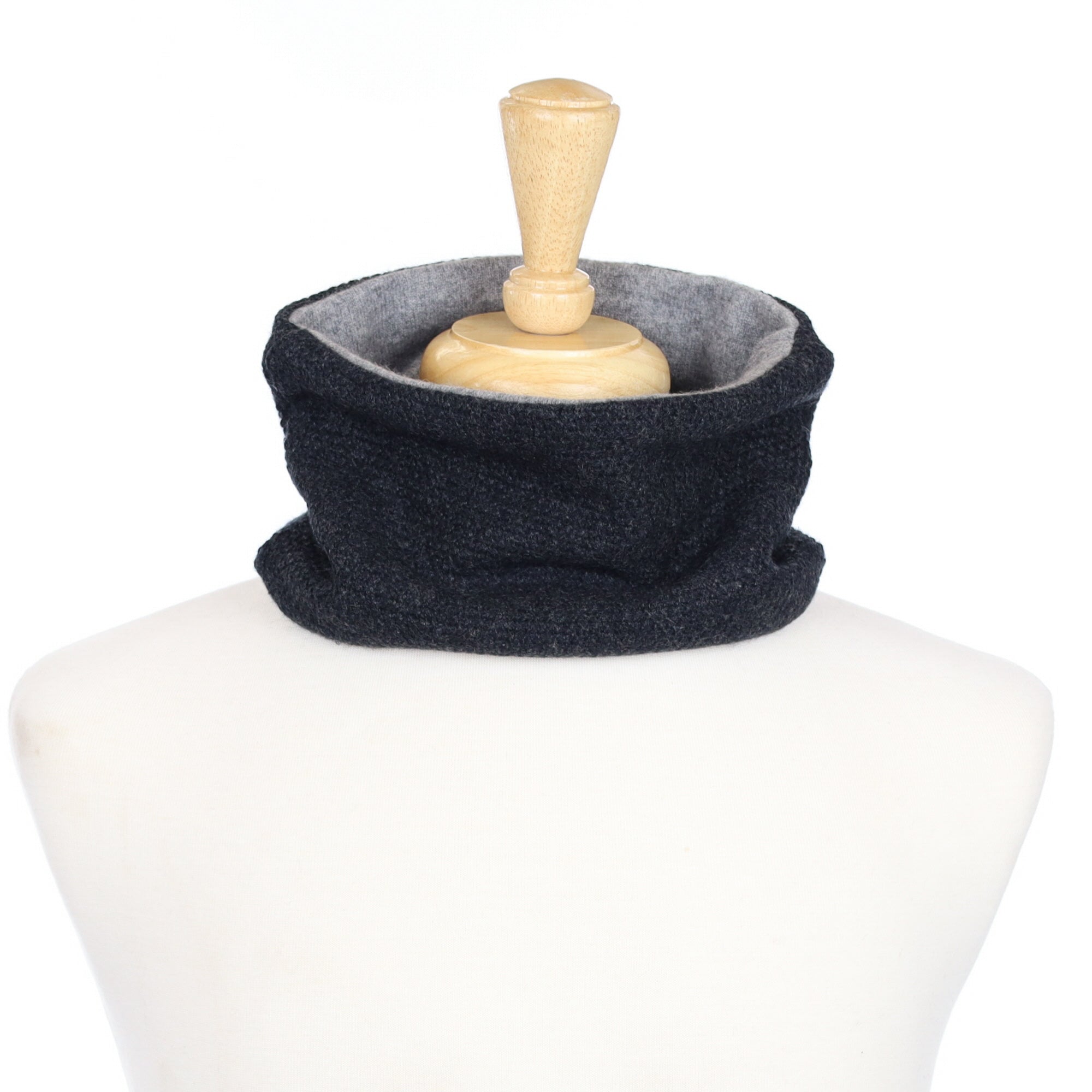Textured Charcoal and Smoke Grey Neck Warmer