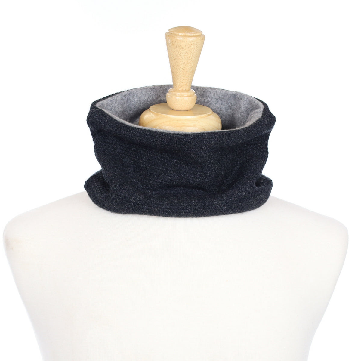Textured Charcoal and Smoke Grey Neck Warmer
