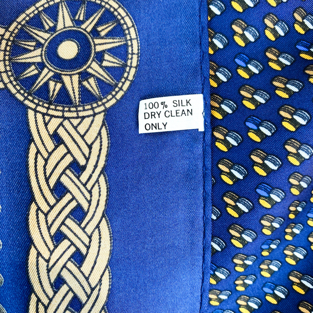 Elegant Navy Blue Silk Scarf