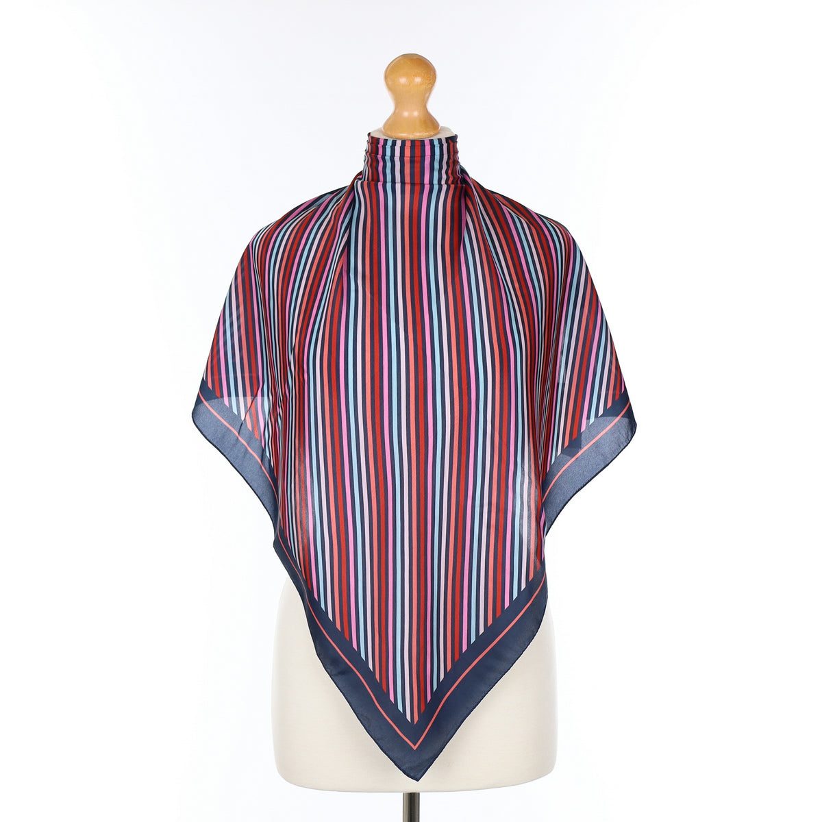 Brand New Colourful Striped Silk Scarf