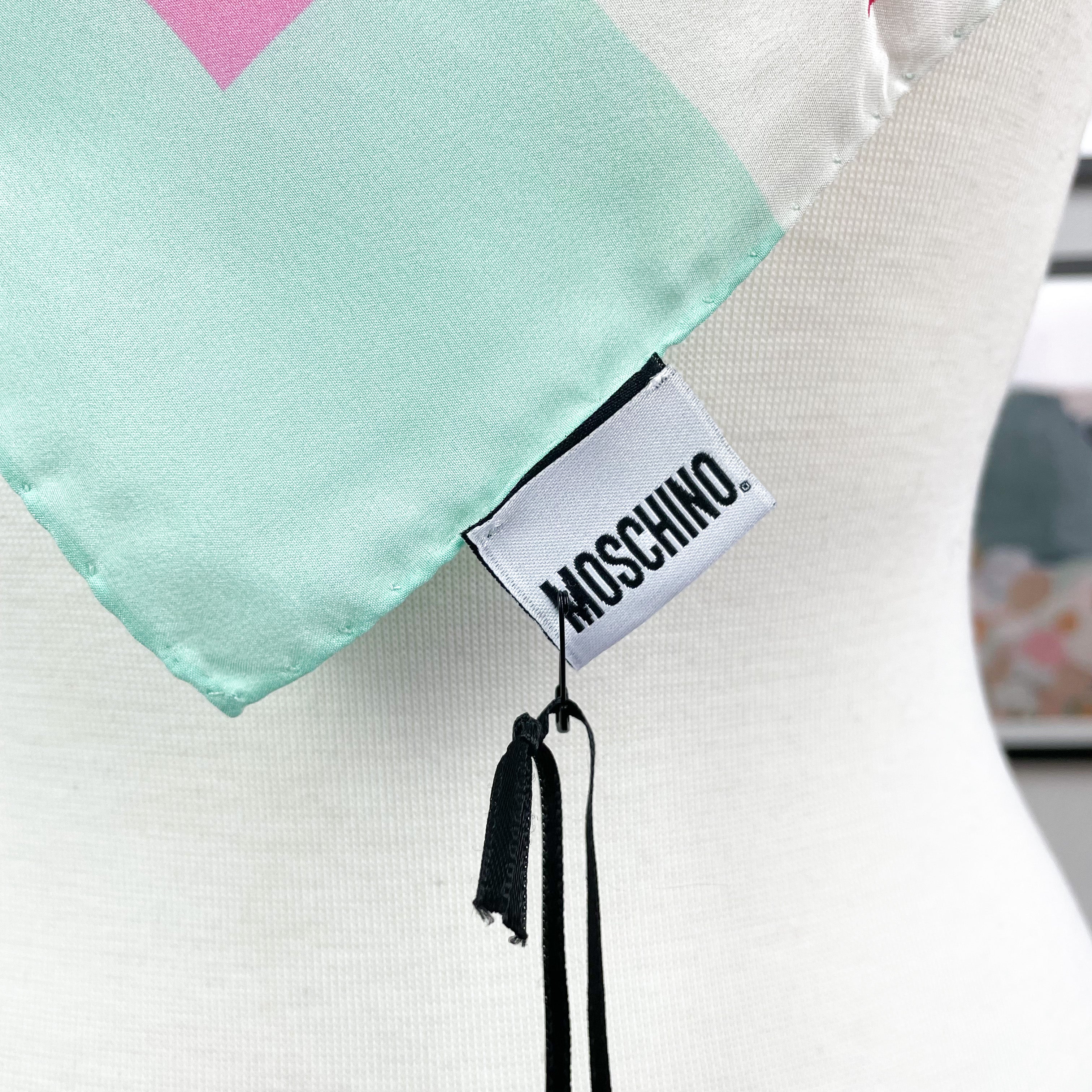 Brand New Moschino Teddy Silk Scarf
