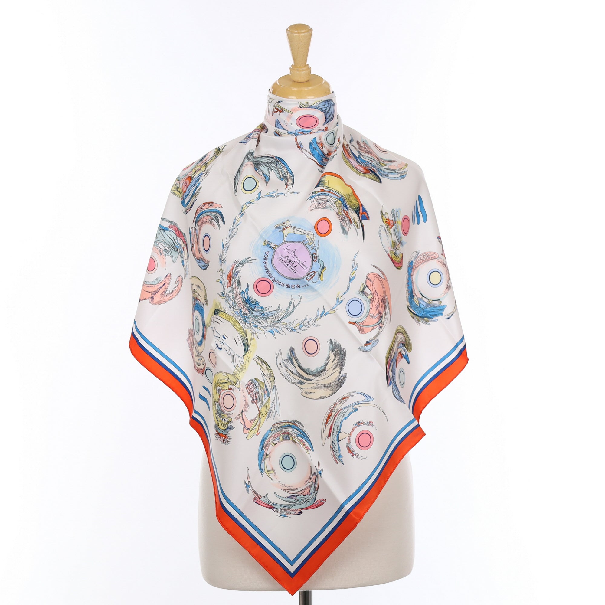 Brand New Boxed Hermès 70 Les Anamorphoses Silk Scarf