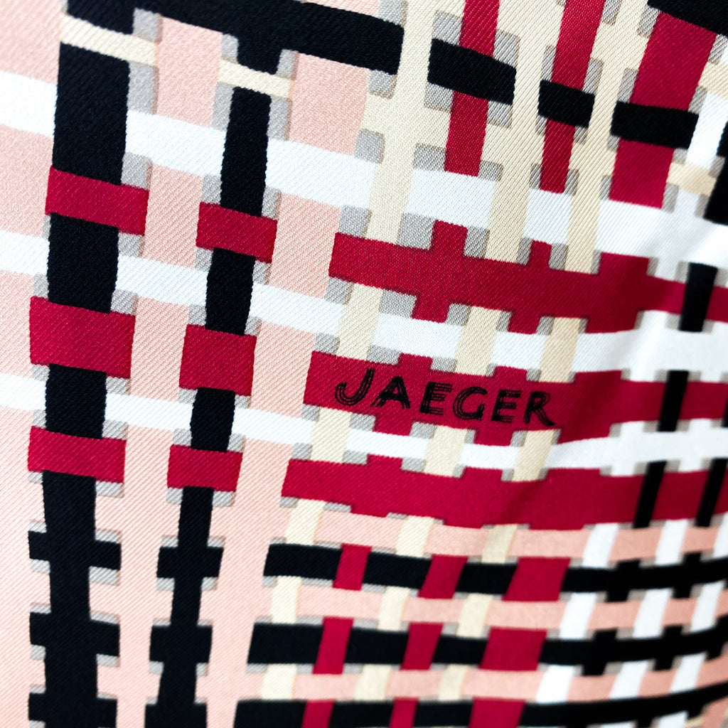 Large Jaeger Checked Silk Scarf