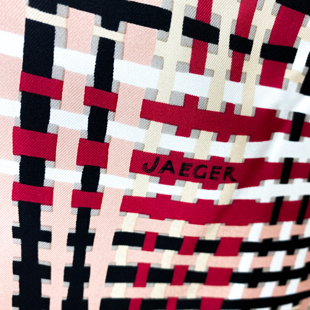 Large Jaeger Checked Silk Scarf