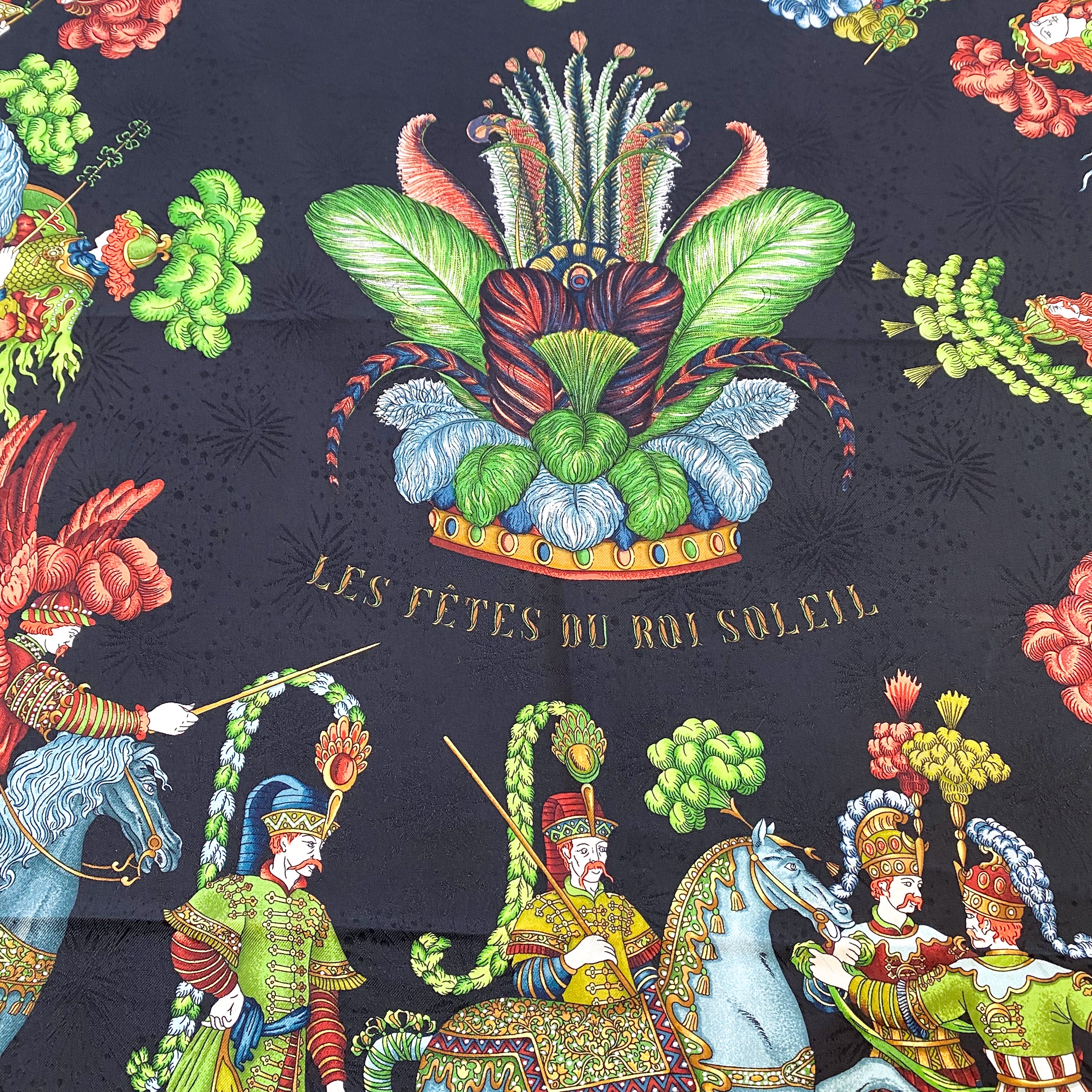Boxed Hermés Fetes du Roi Soleil Silk Scarf