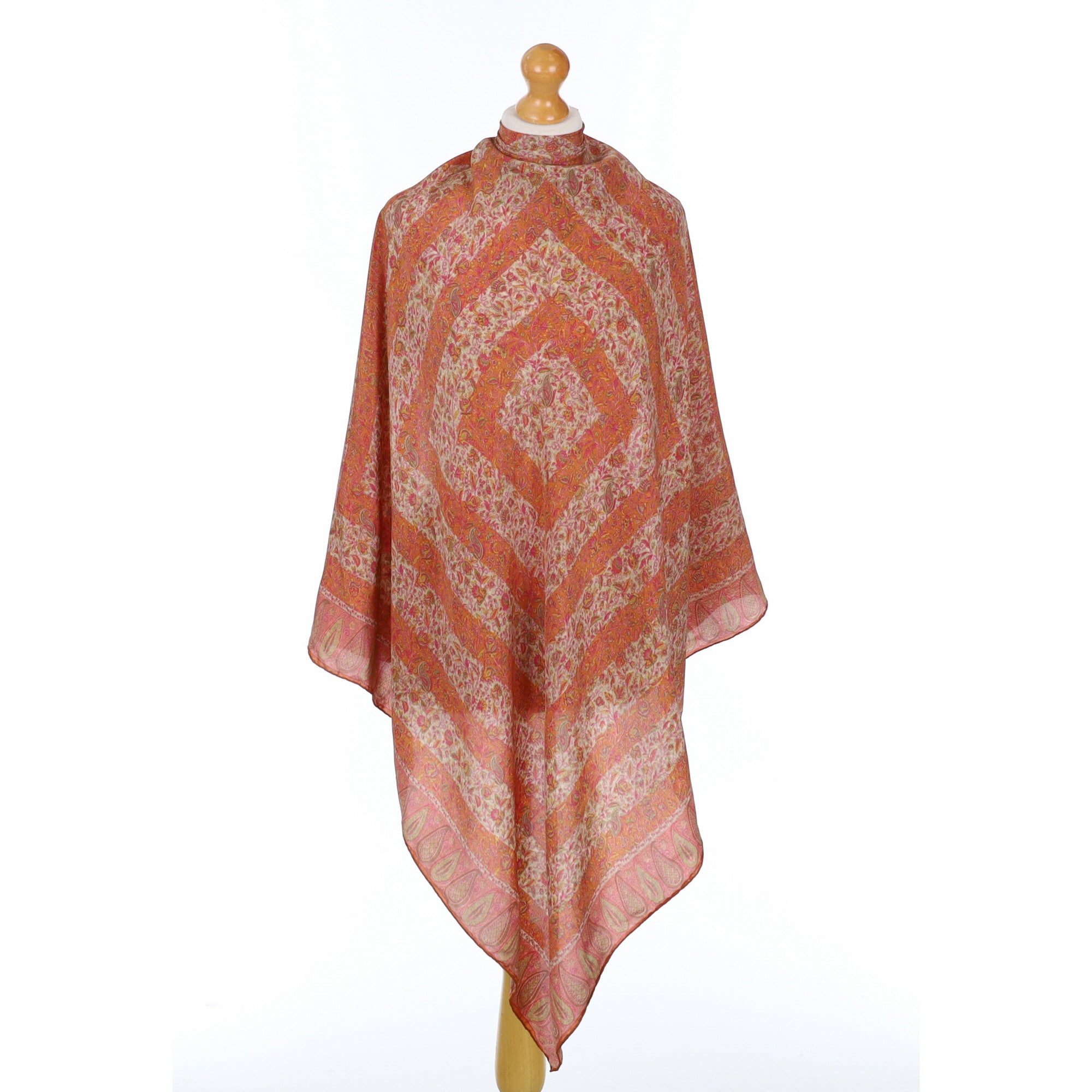 Large Paisley Patterned Silk Scarf
