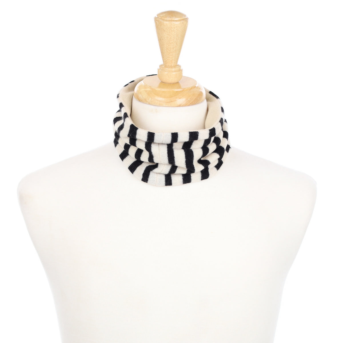 Cream and Black Stripe Neck Warmer