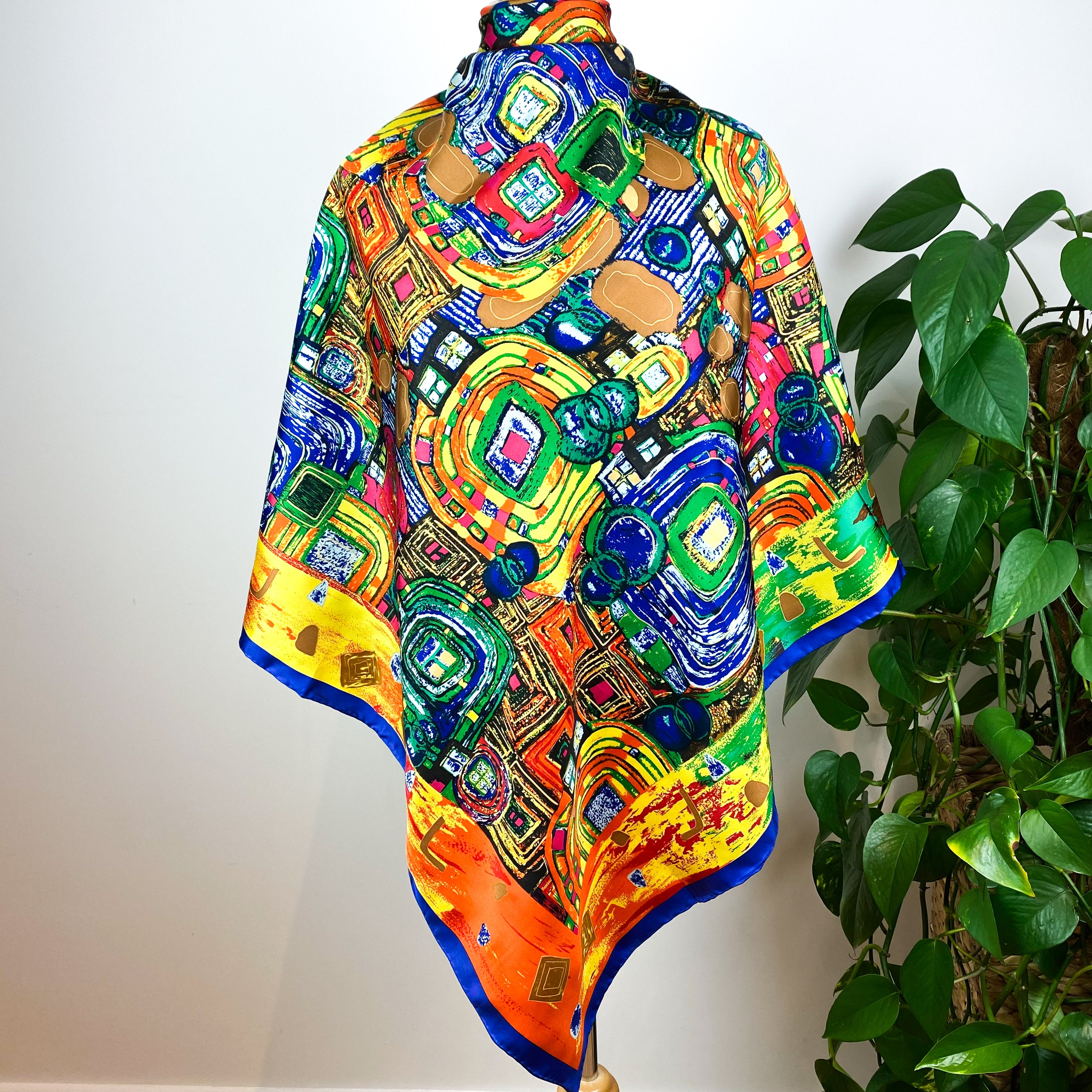 Colourful Abstract Silk Scarf
