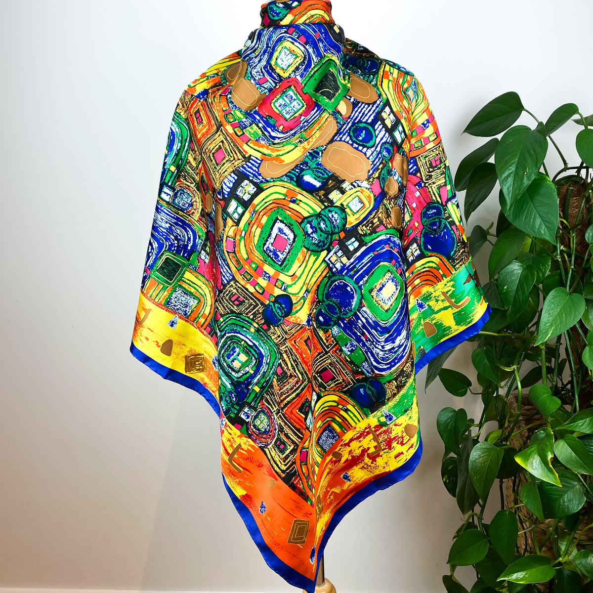 Colourful Abstract Silk Scarf
