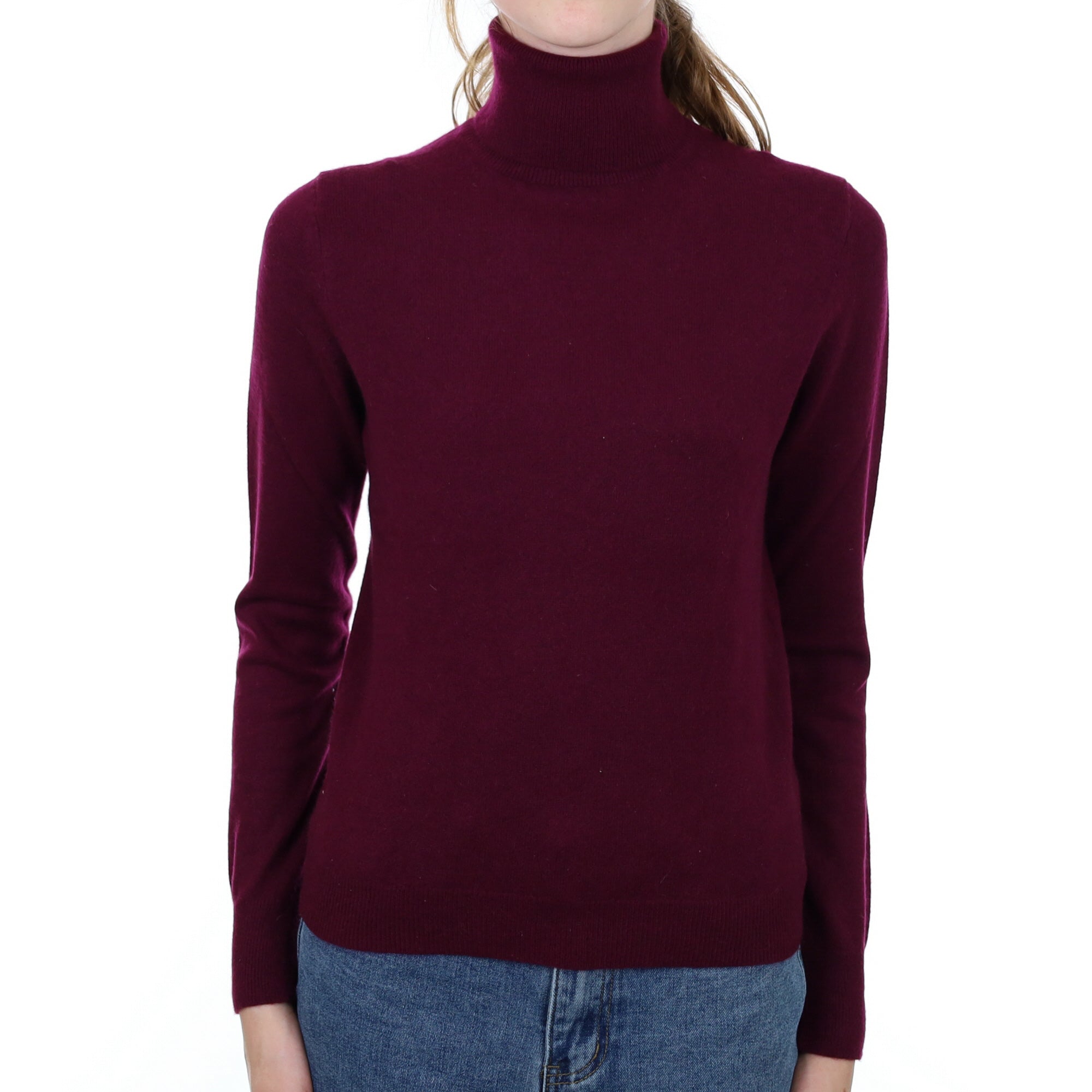 Mulberry Purple Cashmere Polo Neck Jumper Extra Small