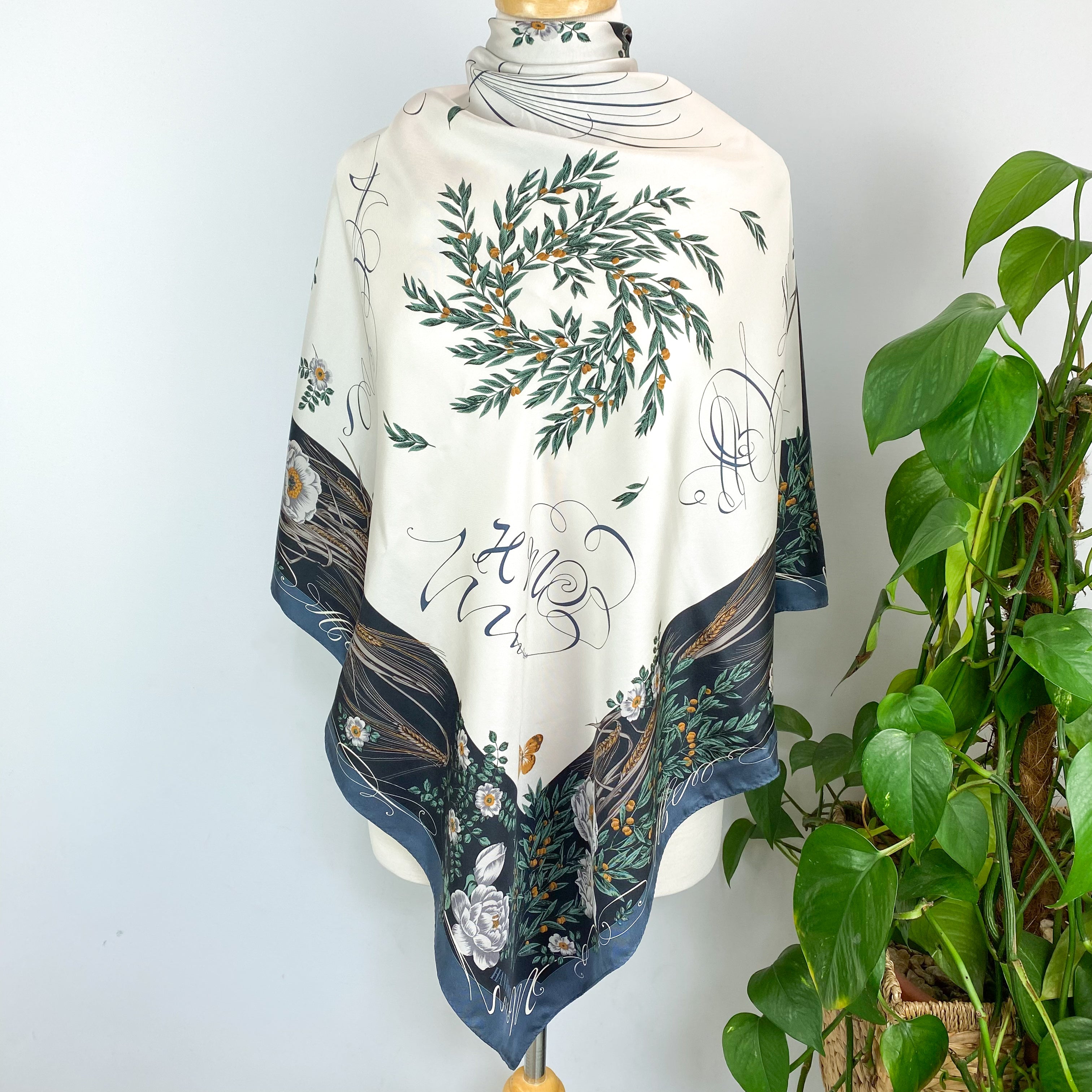 Immaculate Hanae Mori Floral Silk Scarf
