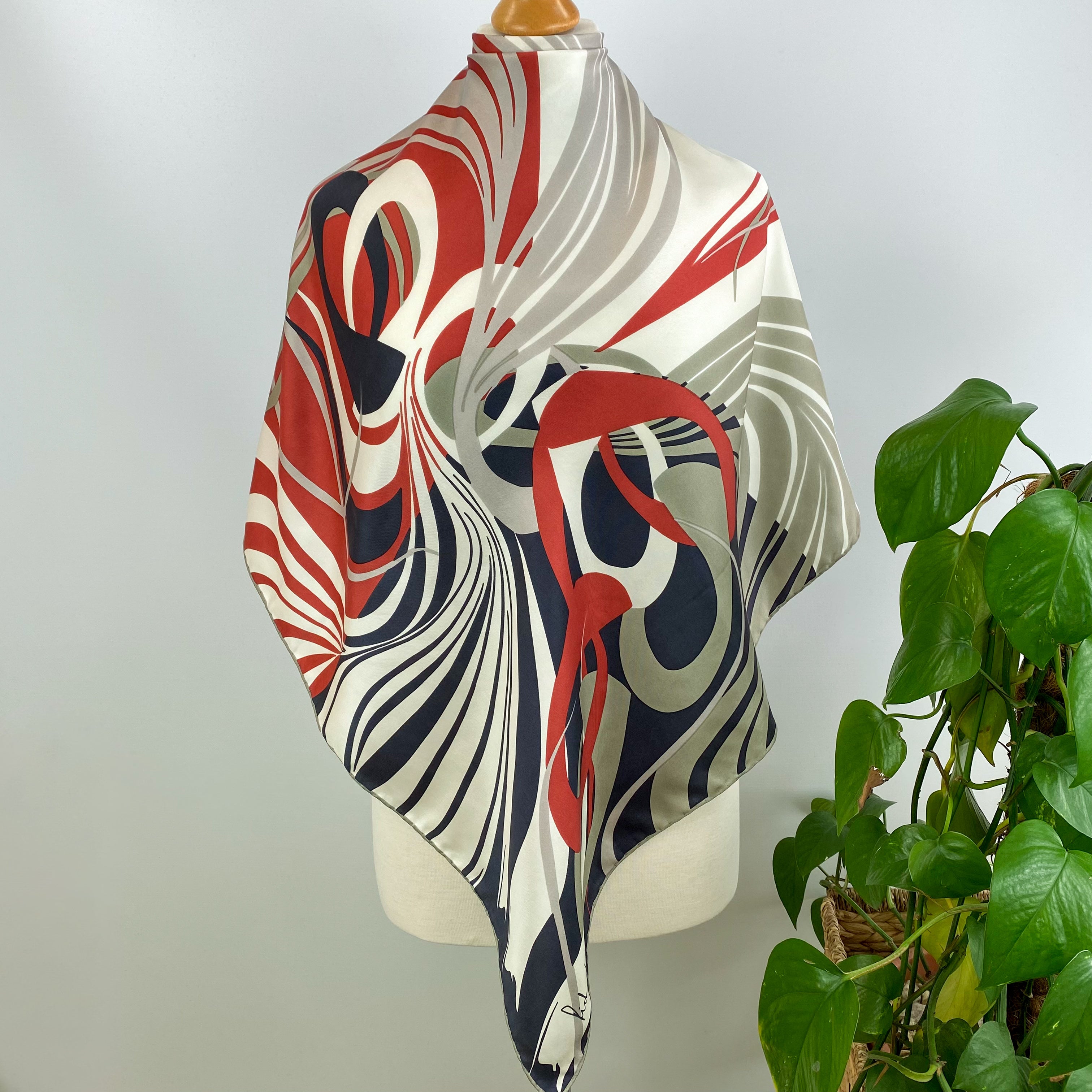 70’s Richard Allan Abstract Silk Scarf