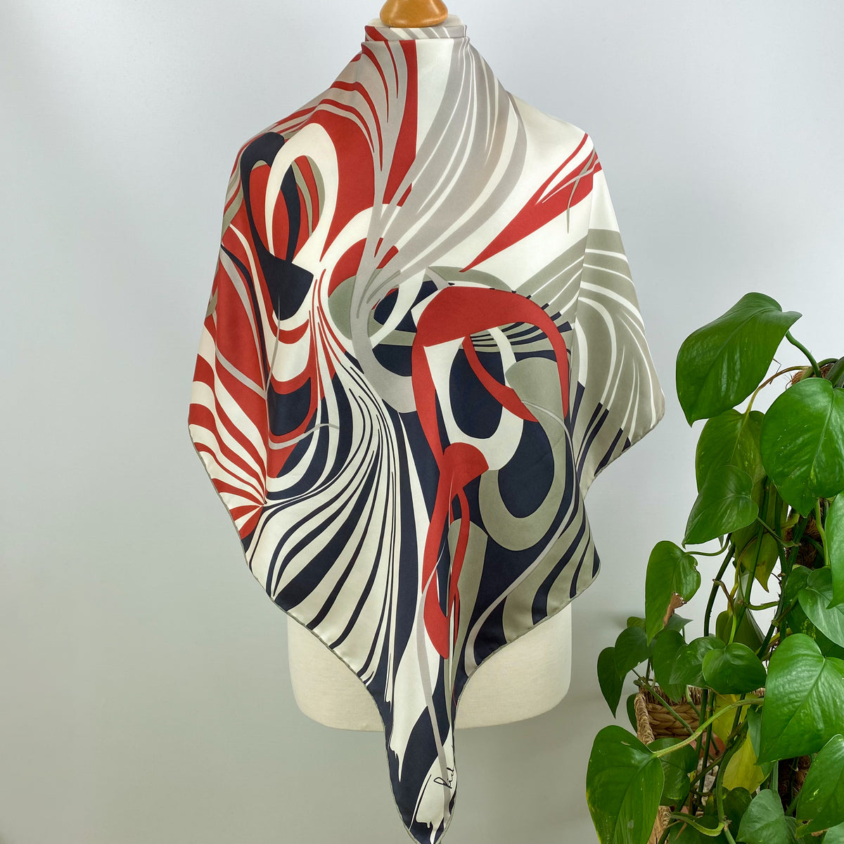 70’s Richard Allan Abstract Silk Scarf