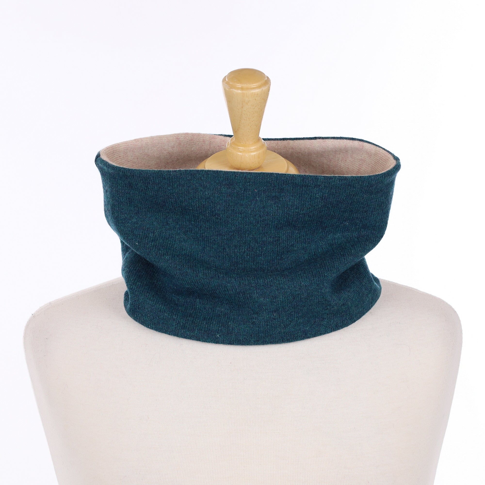 Teal Green and Nude Neck Warmer