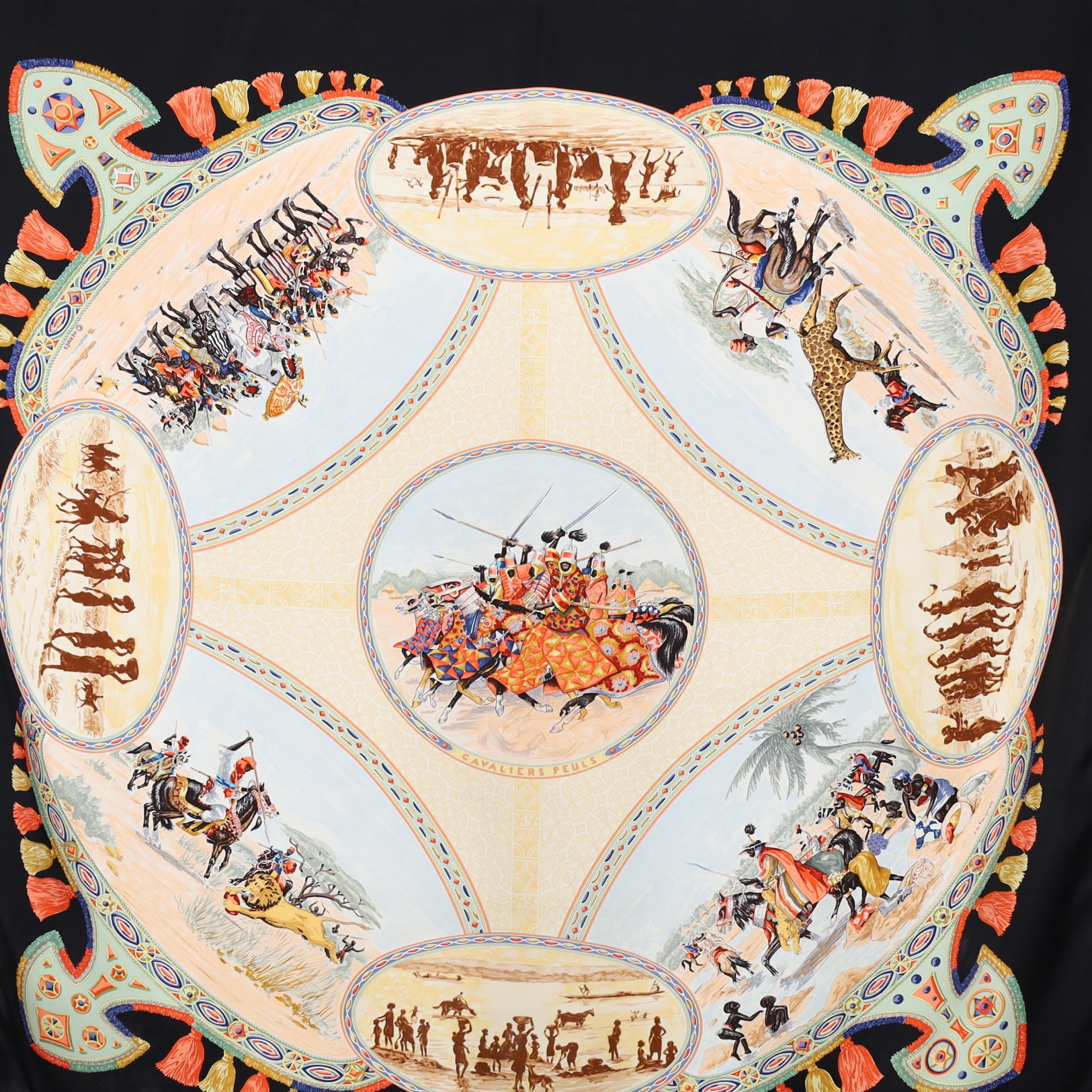 Hermès Cavaliers Peuls Silk Scarf