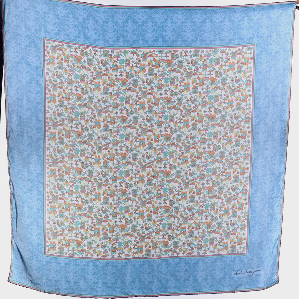 Brand New Boxed Salvatore Ferragamo Silk Scarf