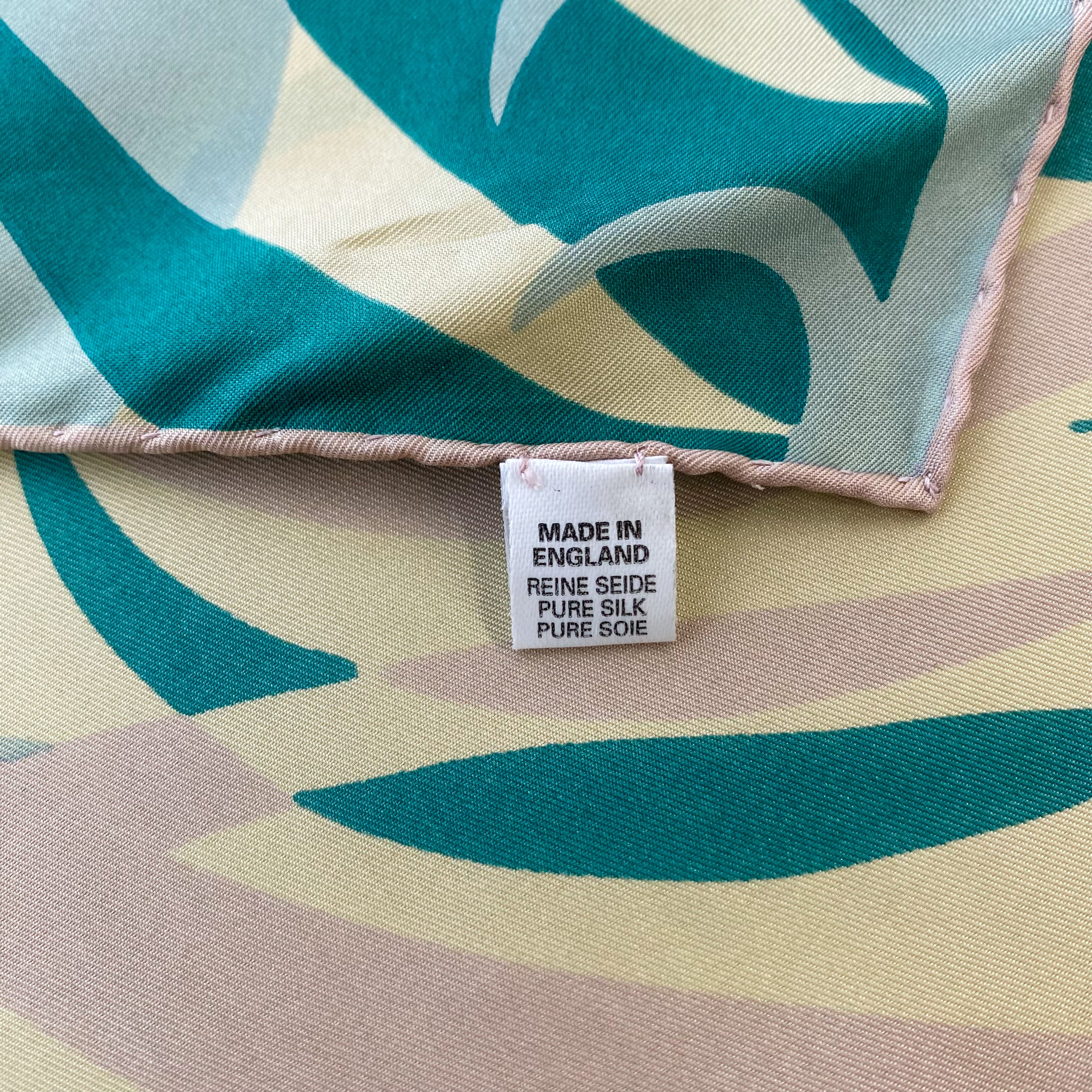 Green Foliage Vintage Silk Scarf