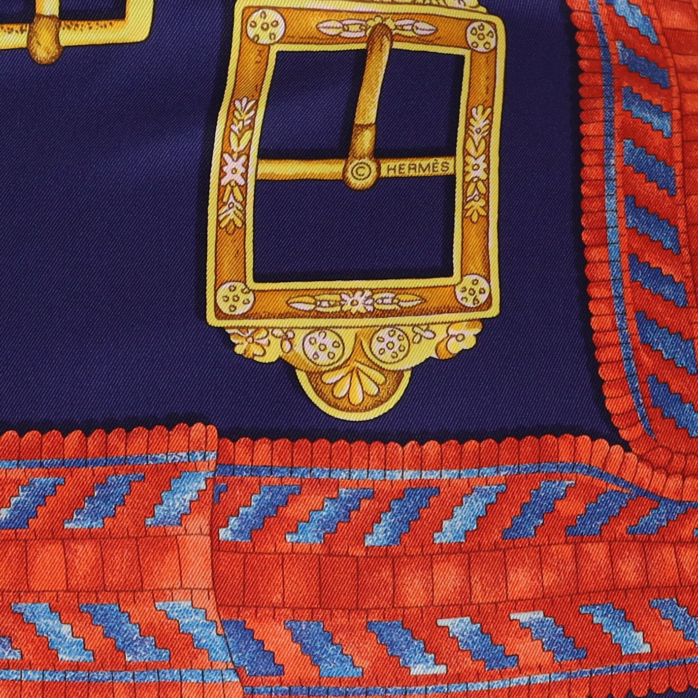 Pristine Hermès Boucles et Galons du Tsar 70 Silk Scarf Quite Rare