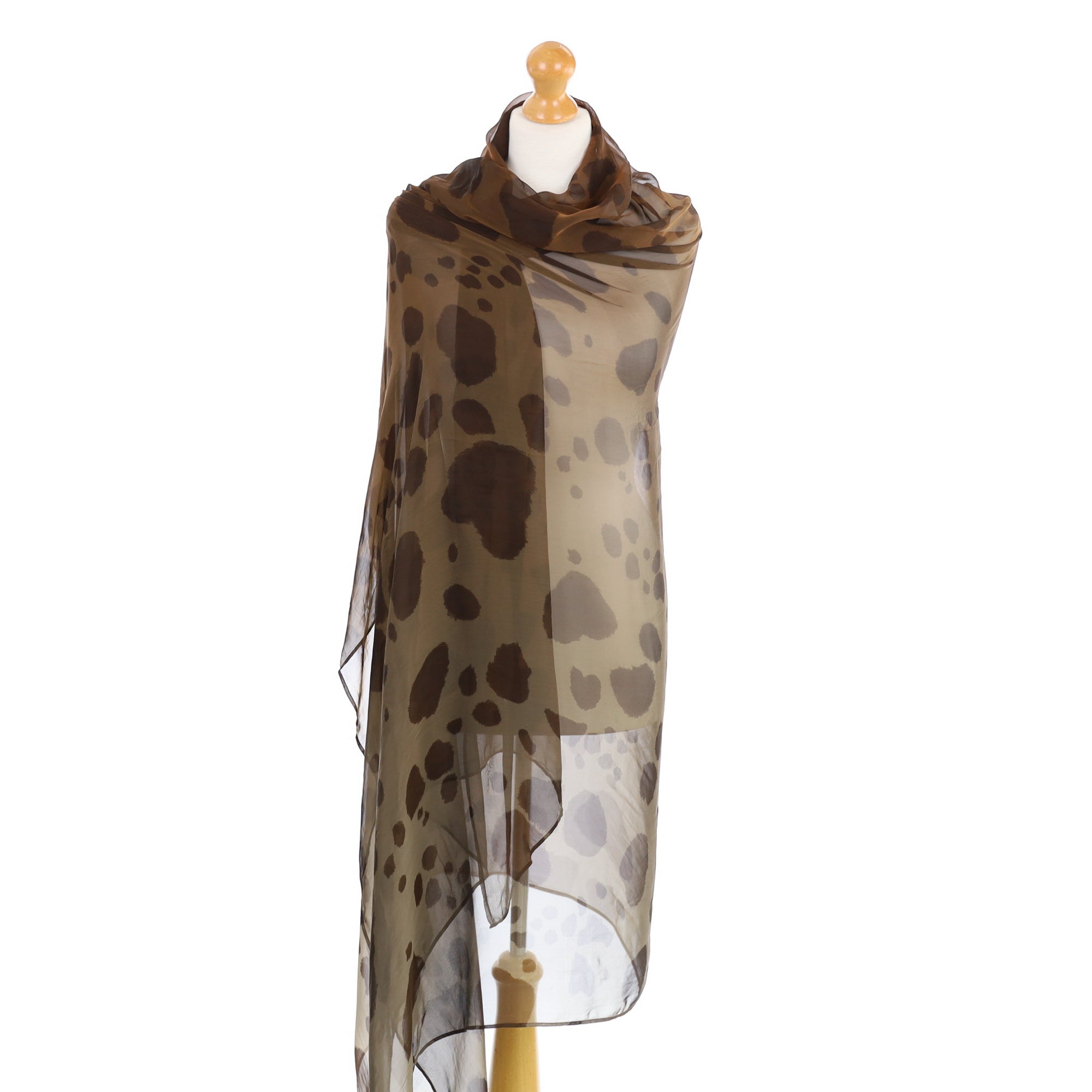 Extra Large Animal Print Chiffon Wrap Style Silk Scarf