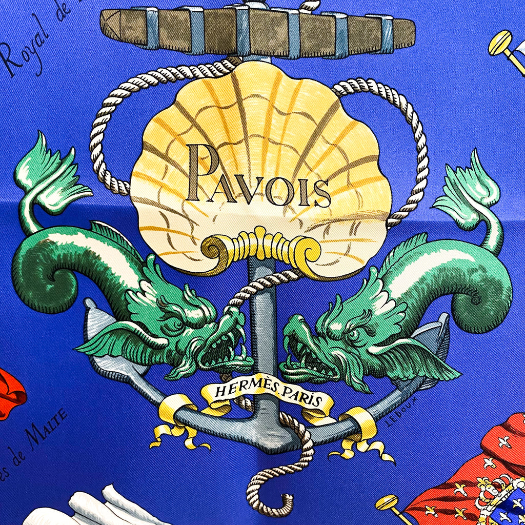 Unworn Boxed Hermes Pavois Designer Silk Scarf