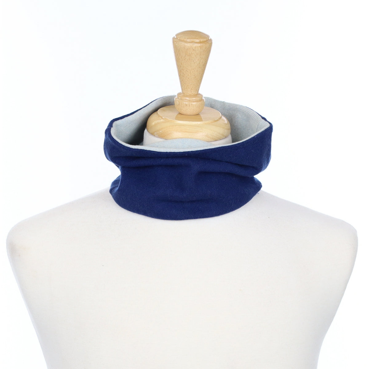 French Navy and Ice Blue Neck Warmer