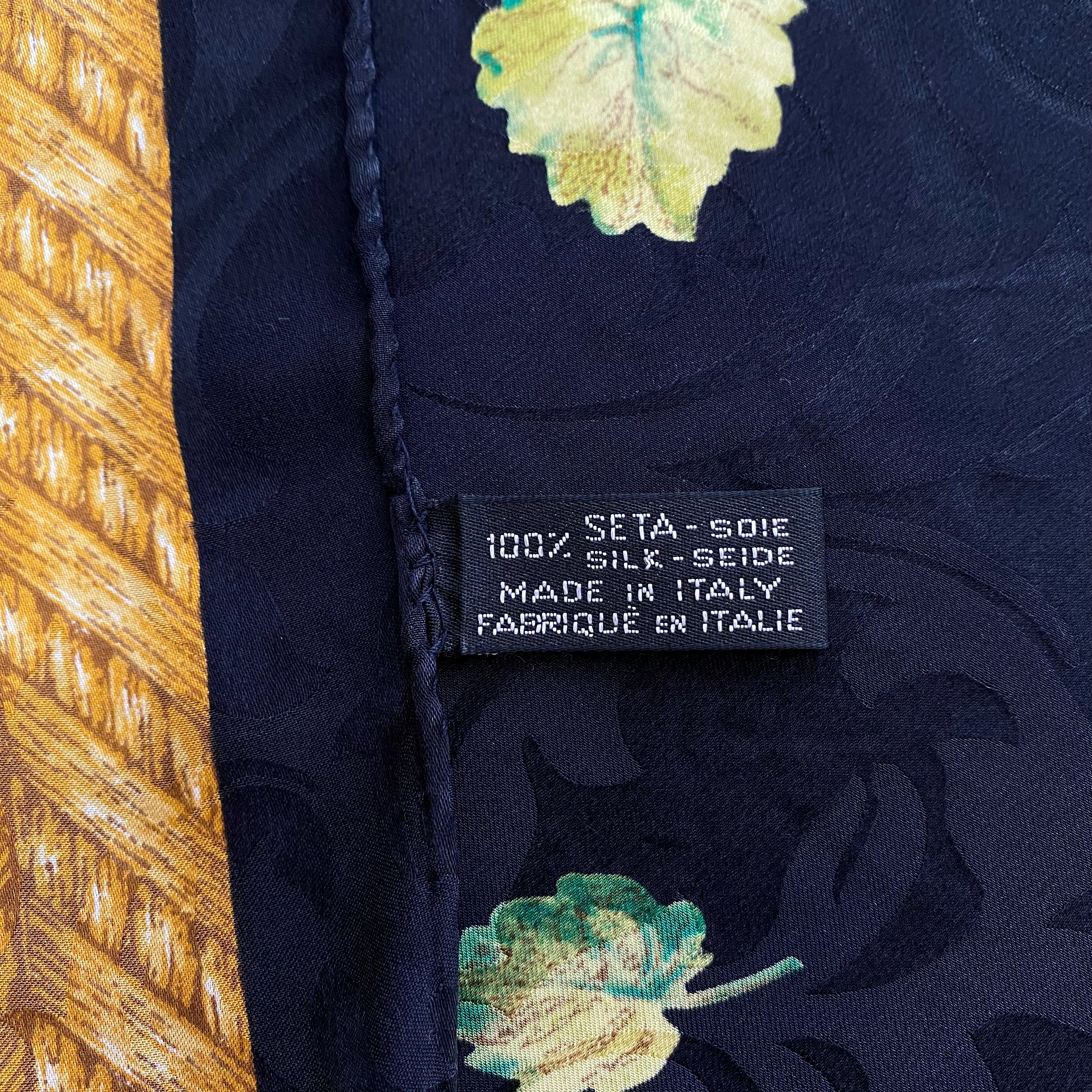 1970’s French Leaf Design Silk Scarf