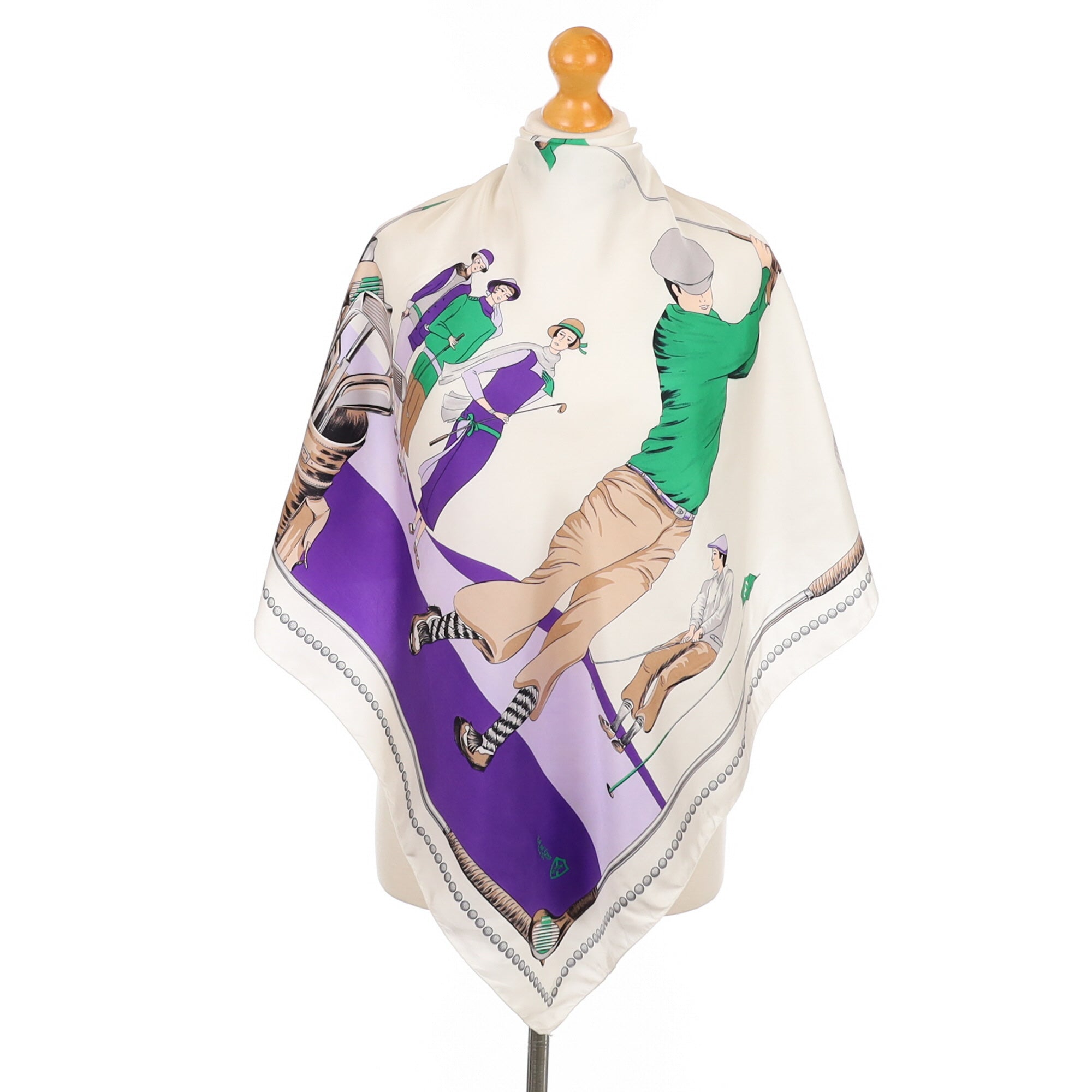 Golf Design Vintage Silk Scarf