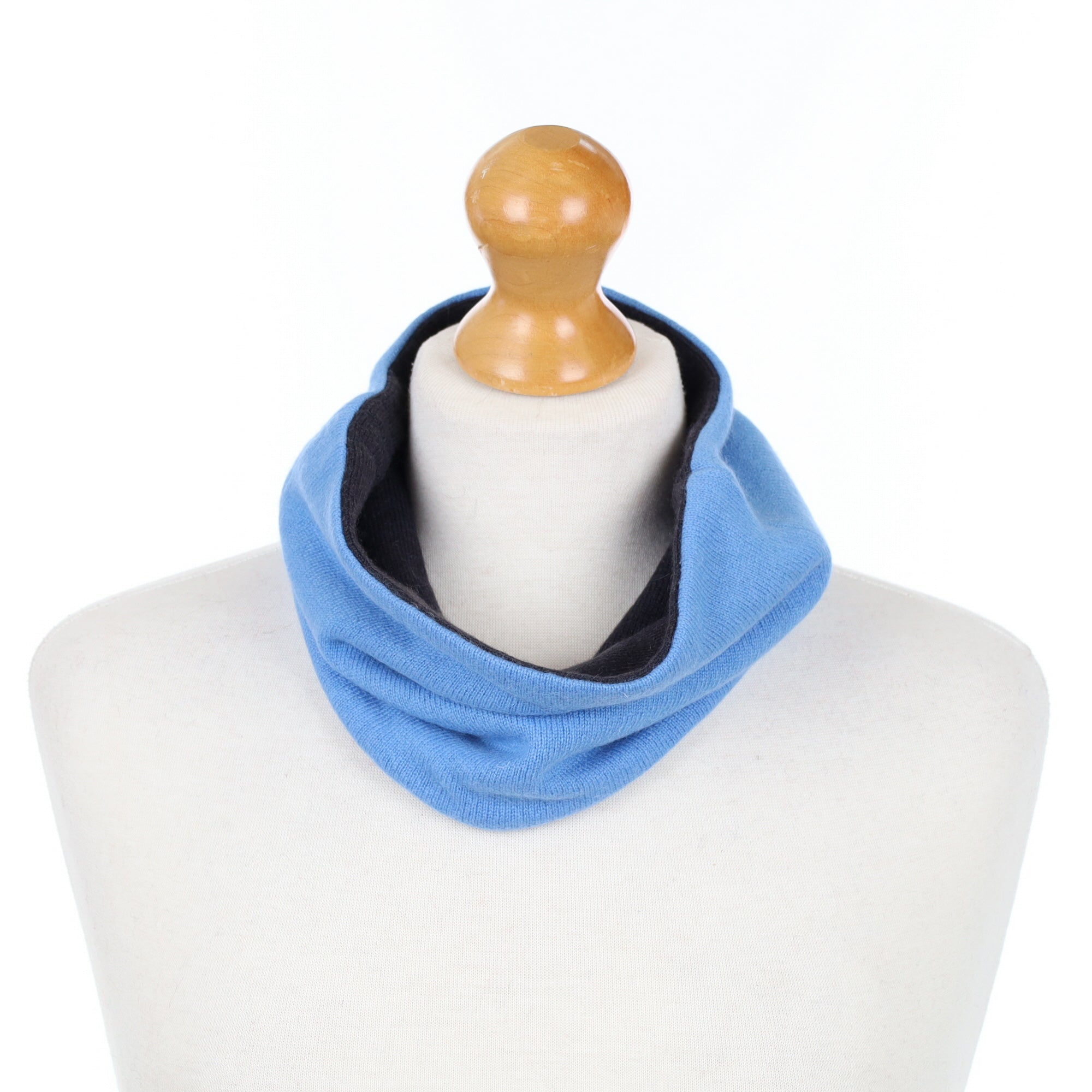 Cornflower Blue and Charcoal Neck Warmer