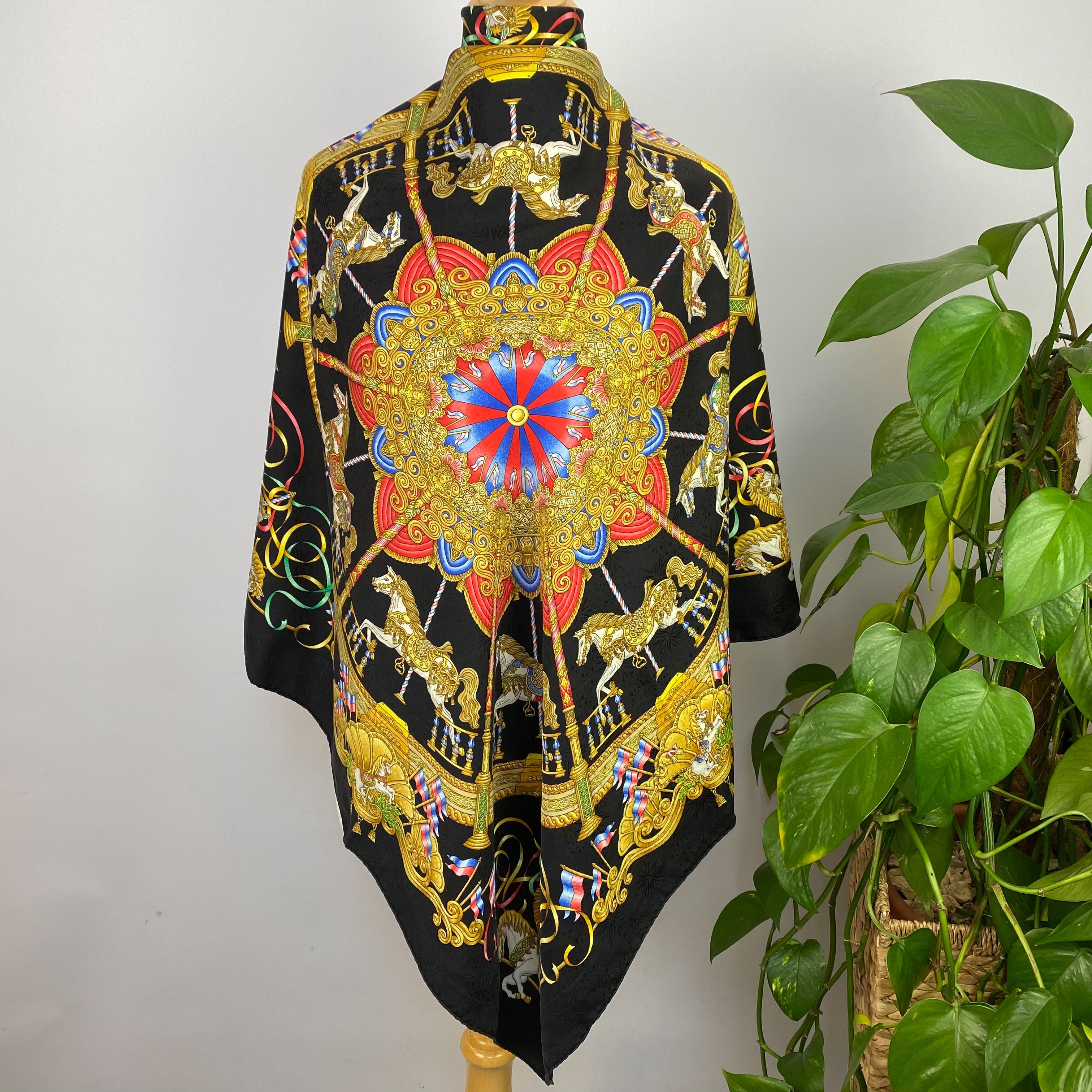 Boxed Hermes Luna Park Vintage Silk Scarf