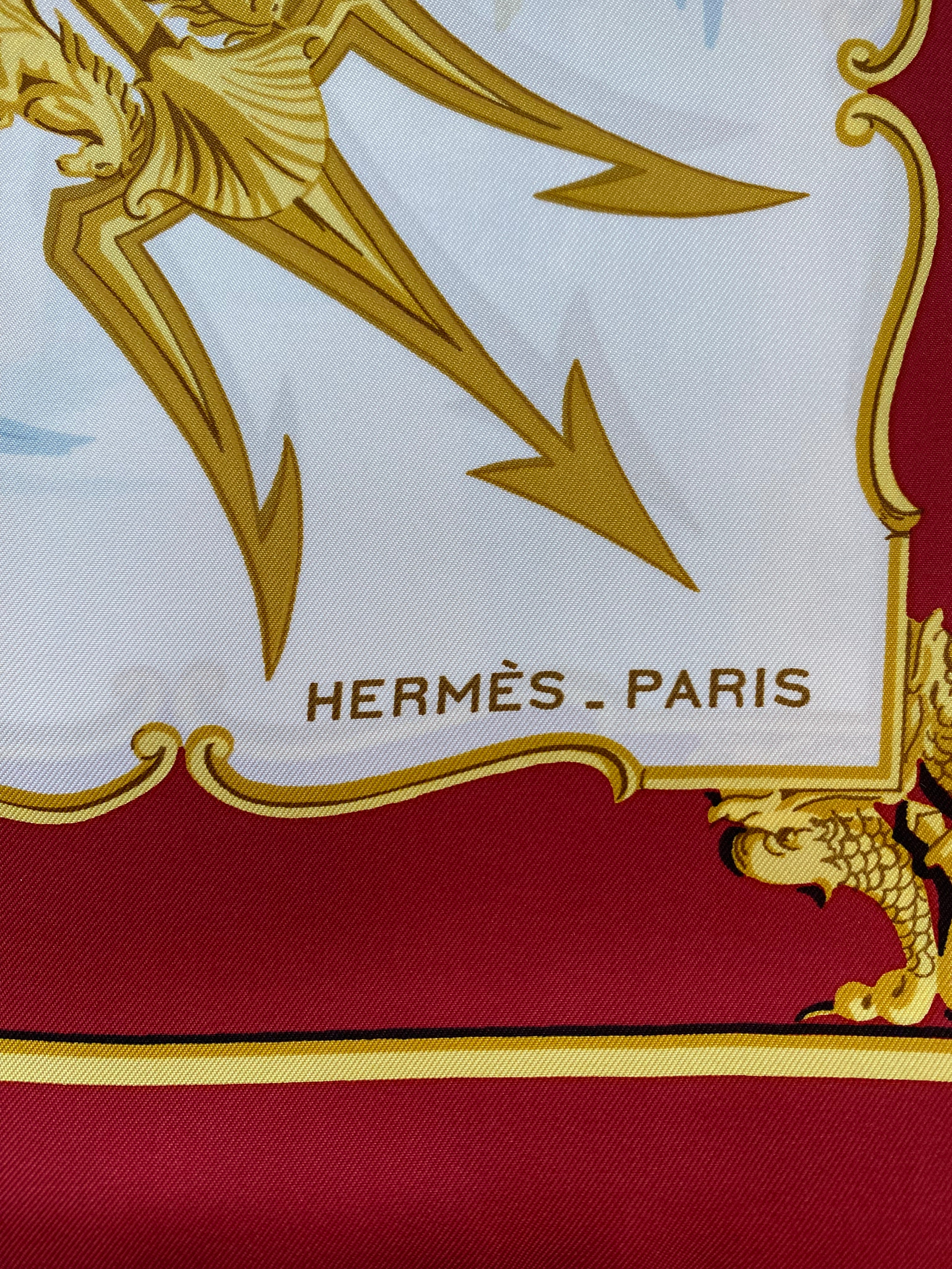 Hermès La Marine En Bois Silk Scarf