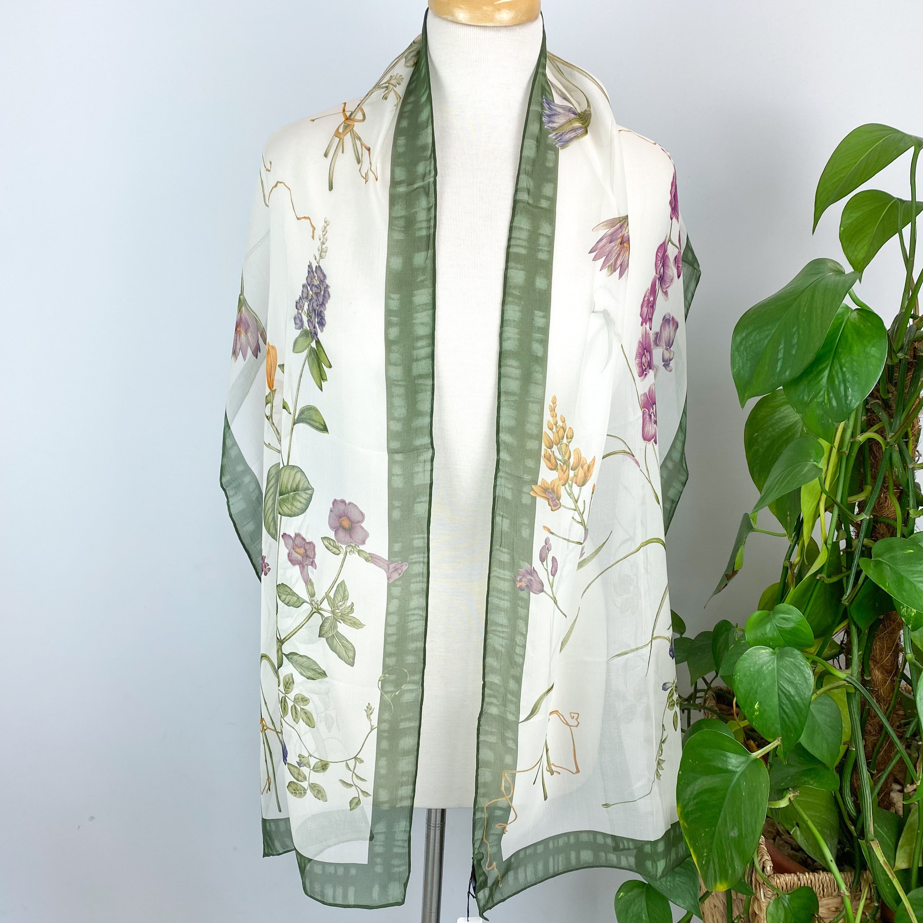 Brand New Jim Thompson Floral Silk Scarf