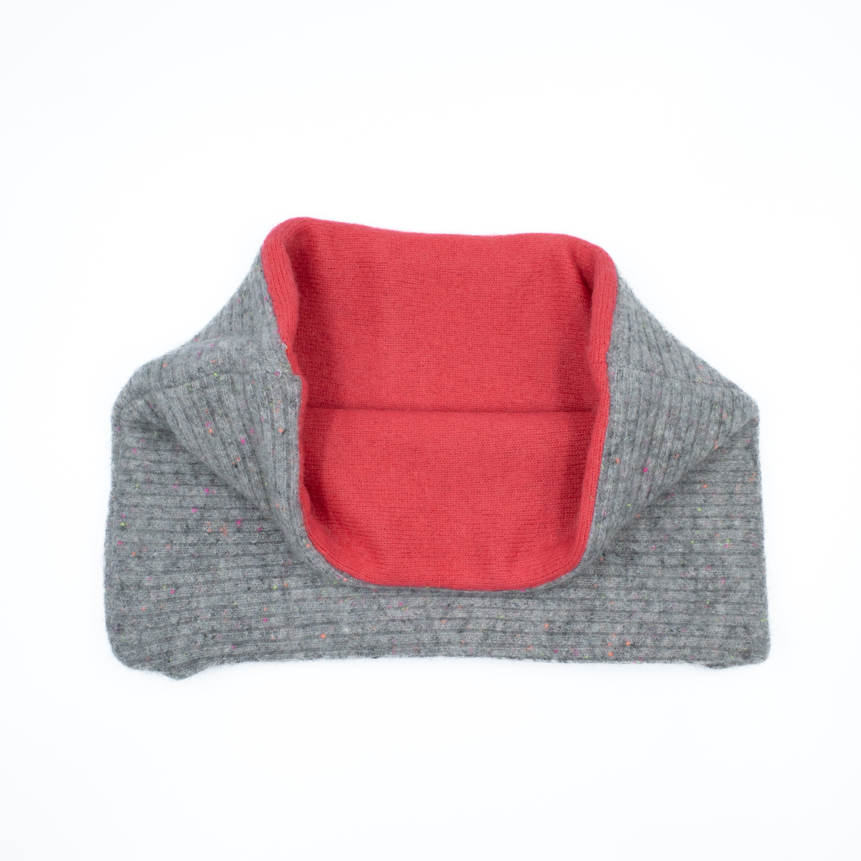 Grey and Coral Neck Warmer