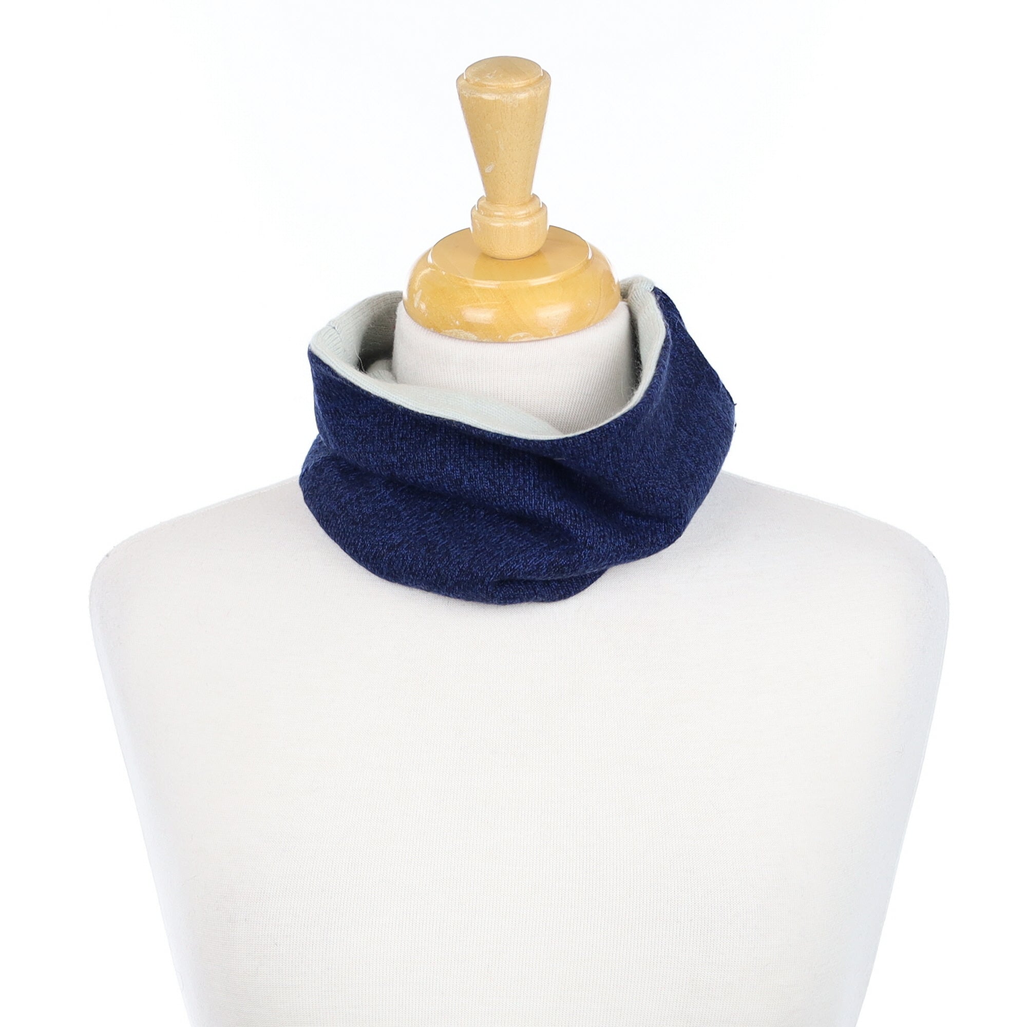 Dark Blue Marl and Mint Neck Warmer