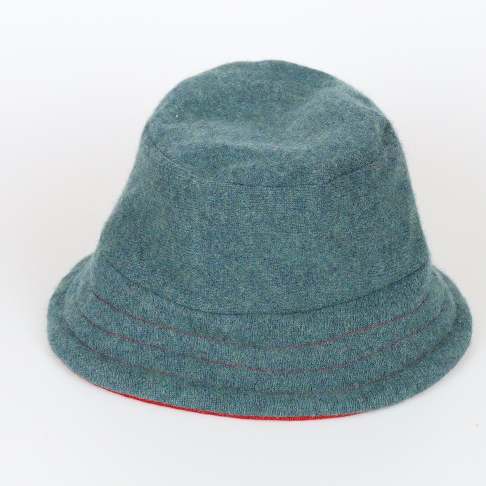 Moss Green Reversible Cashmere Bucket Hat Medium