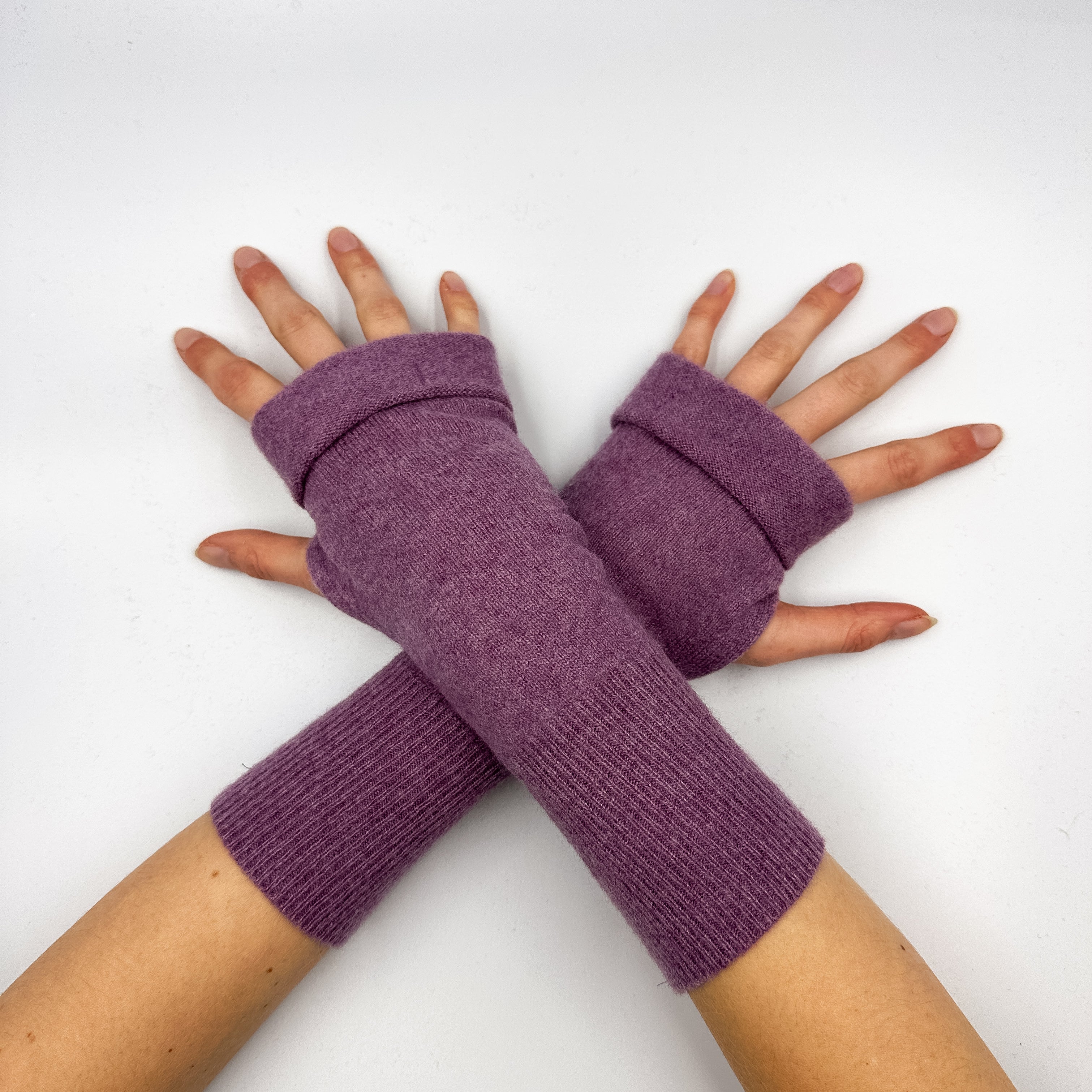 Muted Purple Fingerless Gloves