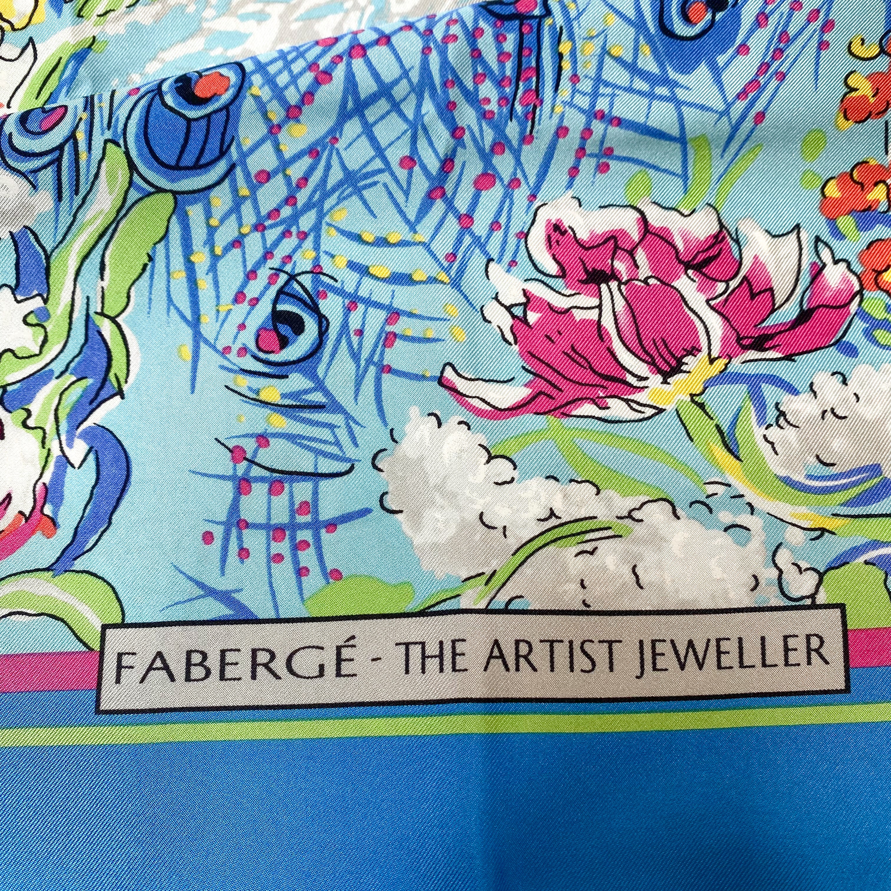 Brand New Boxed Fabergé Designer Silk Scarf