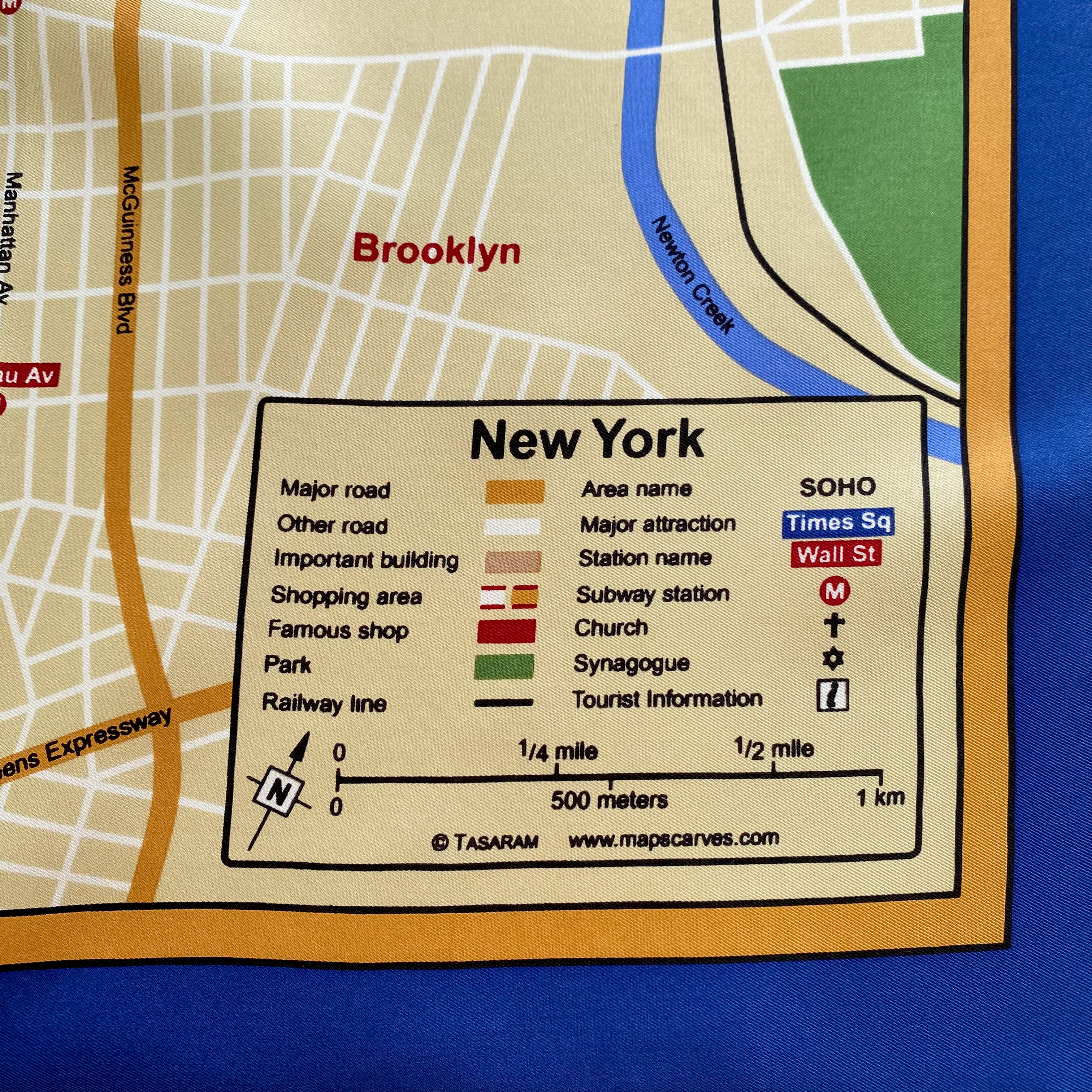 Brand New Map of New York City Silk Scarf