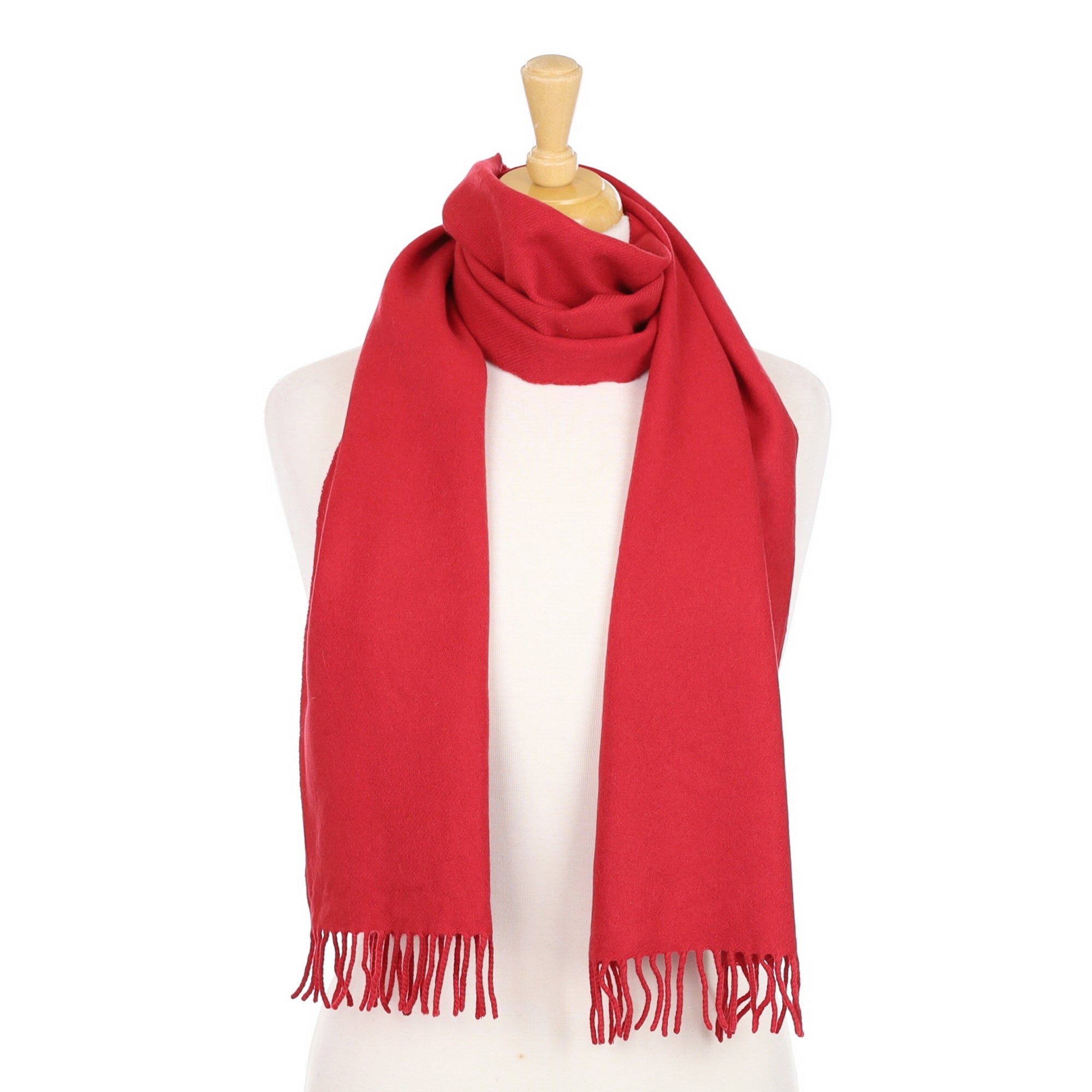 Berry Red Cashmere Woven Scarf