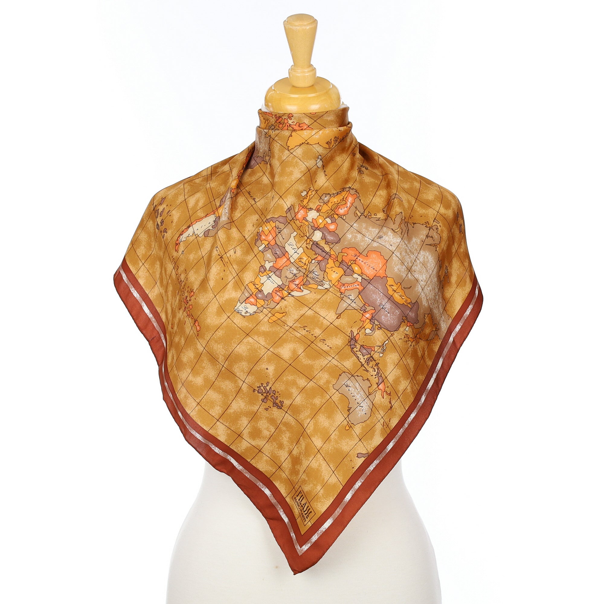 Brand New Alviero Martini Map Silk Scarf