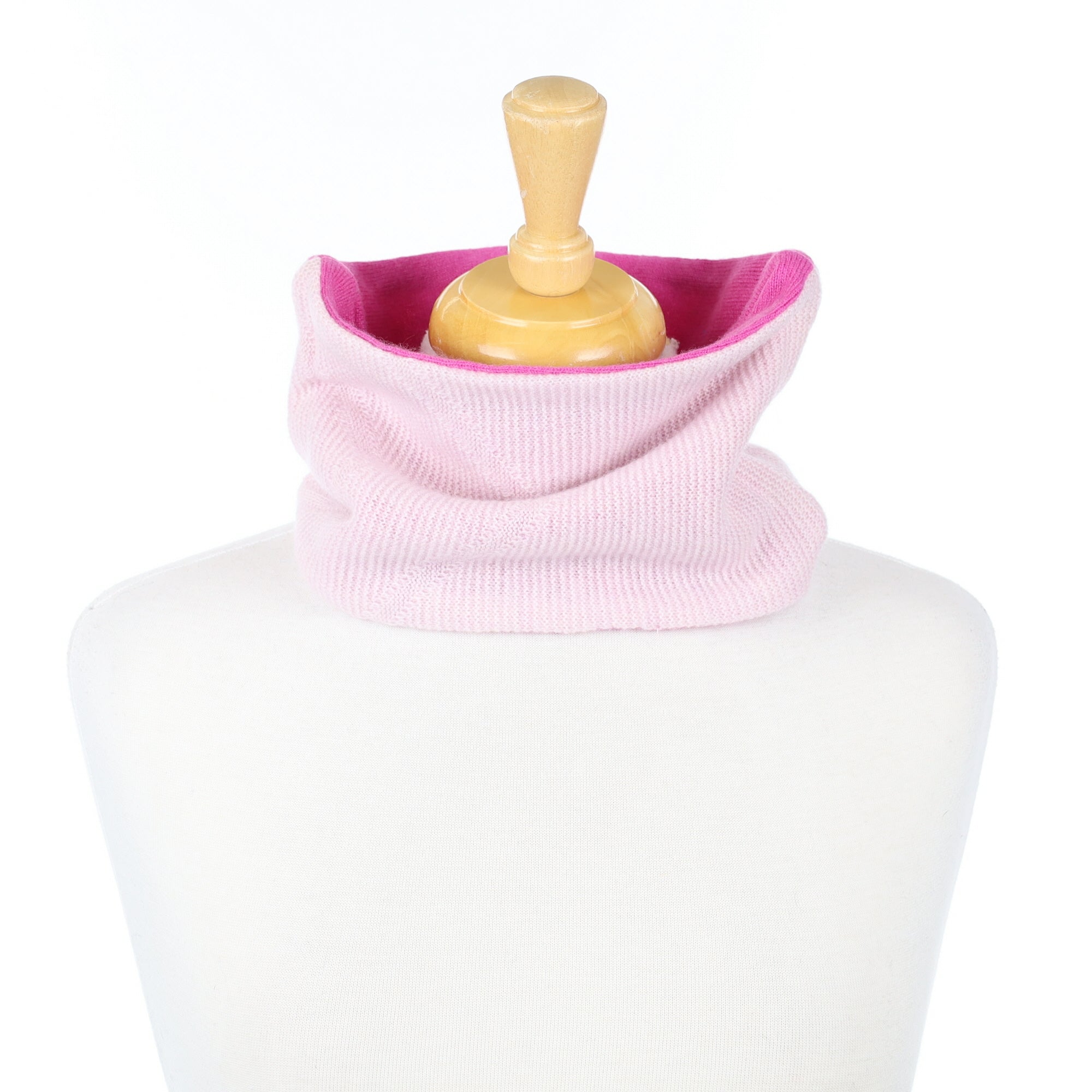 Ice Pink Textured and Fuchsia Neck Warmer