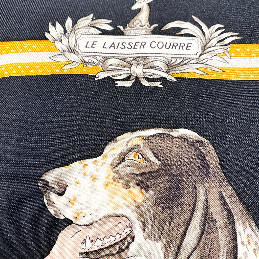 Immaculate Boxed Hermes Le Laisser Courre Vintage Silk Scarf Rare