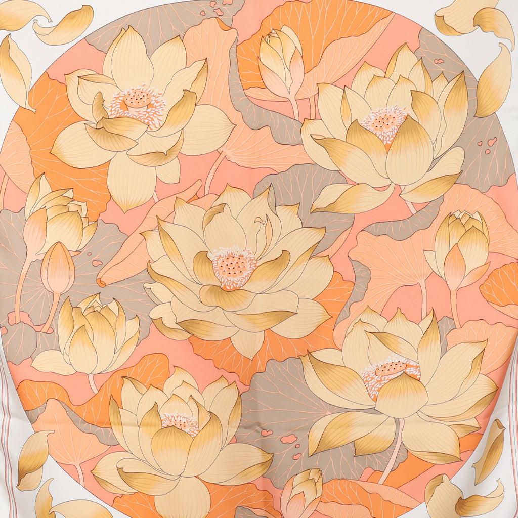 Hermès Fleurs de Lotus Silk Scarf