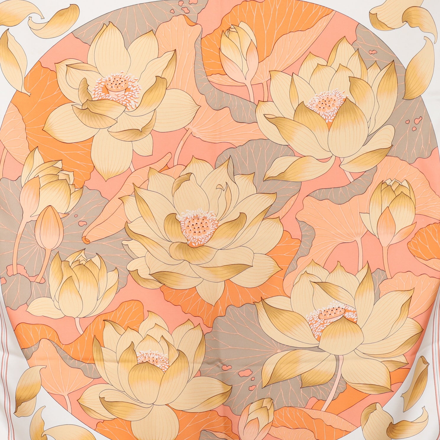 Hermès Fleurs de Lotus Silk Scarf