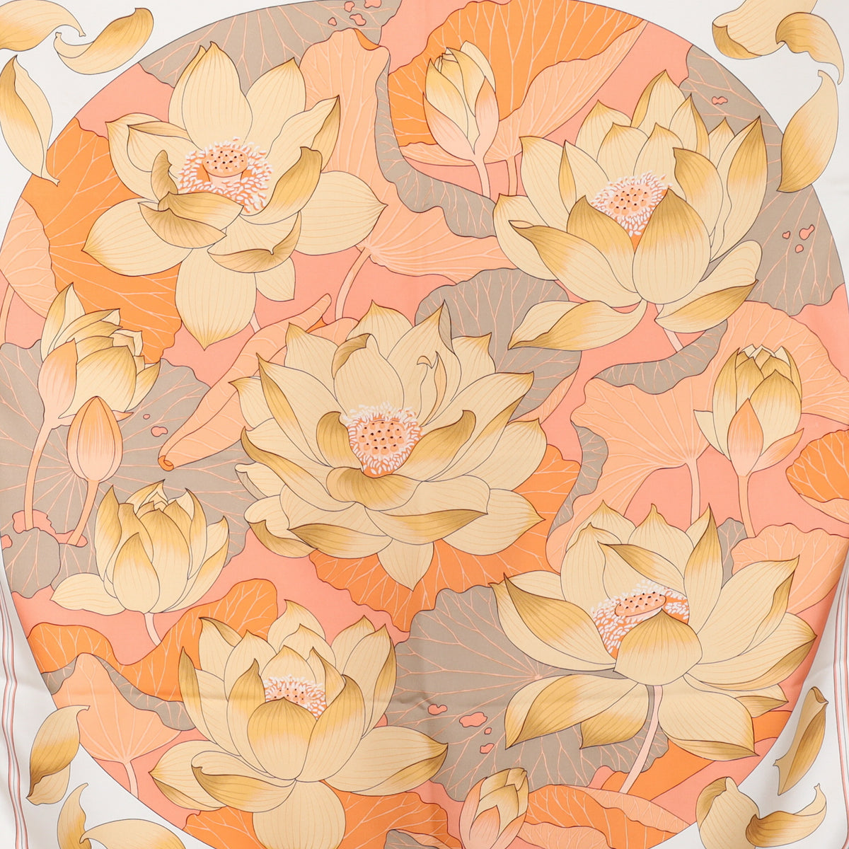 Hermès Fleurs de Lotus Silk Scarf